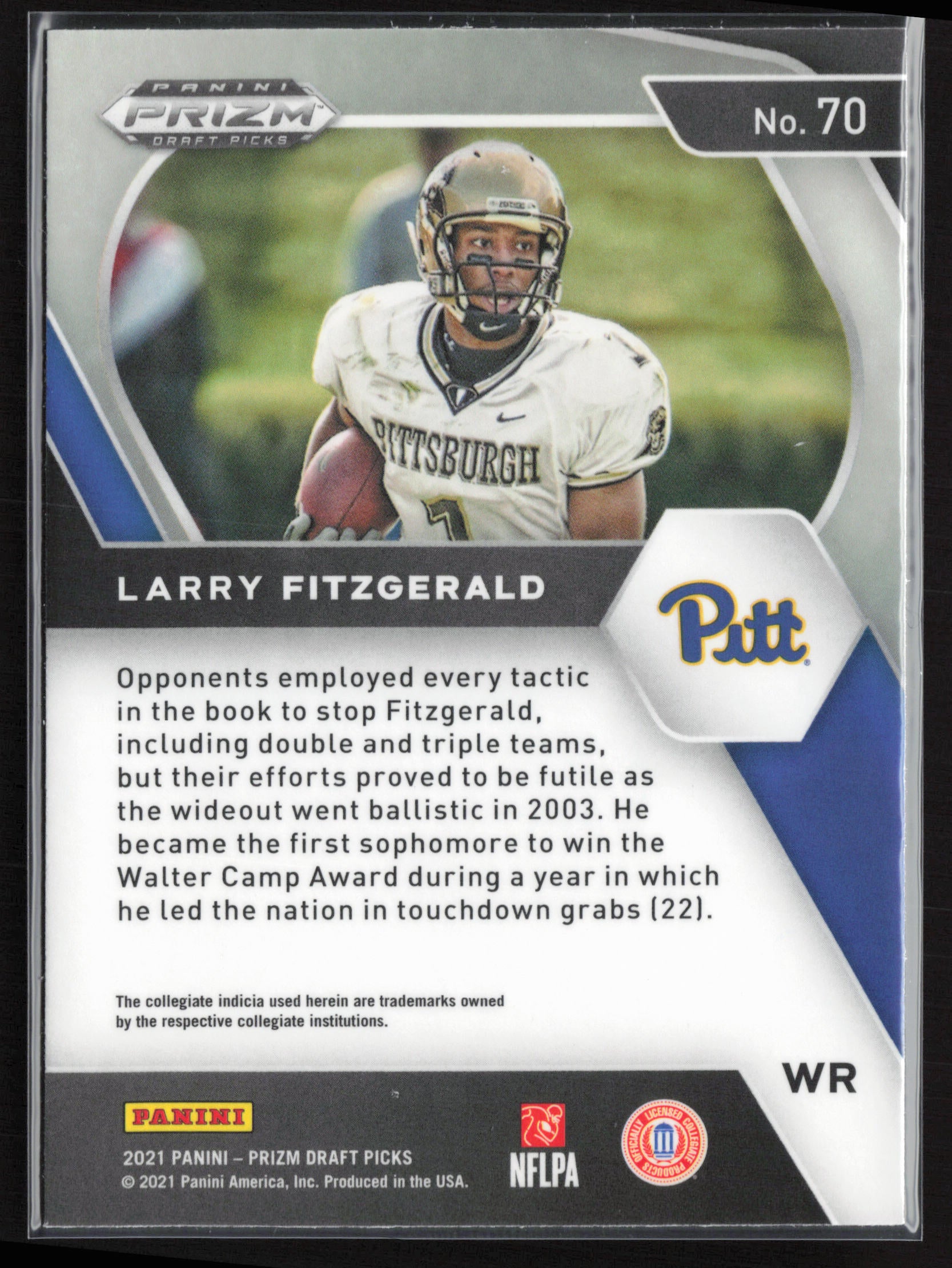 2021 Panini Prizm Draft Picks Collegiate #70 Larry Fitzgerald