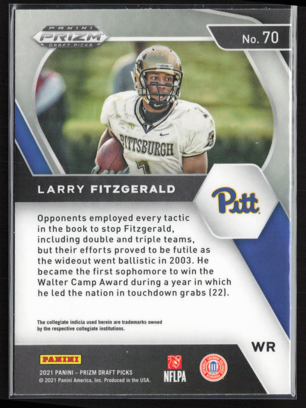 2021 Panini Prizm Draft Picks Collegiate #70 Larry Fitzgerald