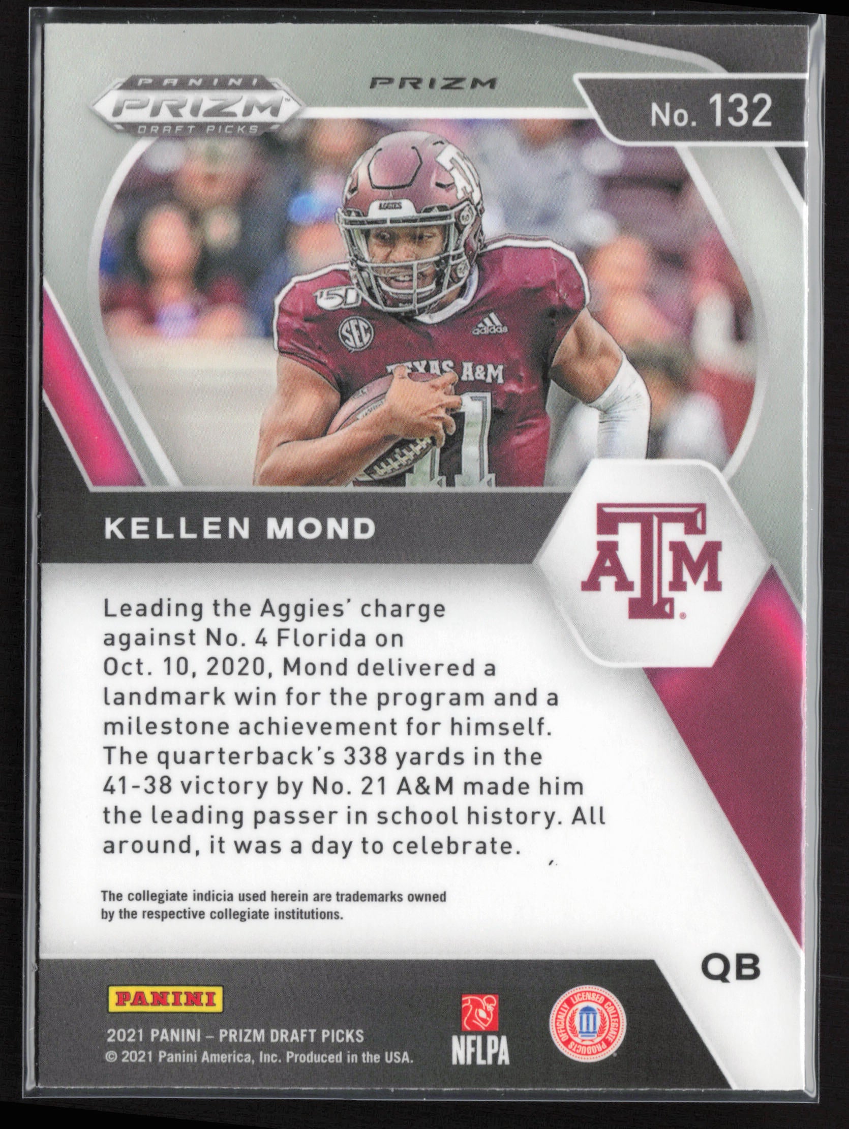 2021 Panini Prizm Draft Picks Collegiate #132 Kellen Mond Green