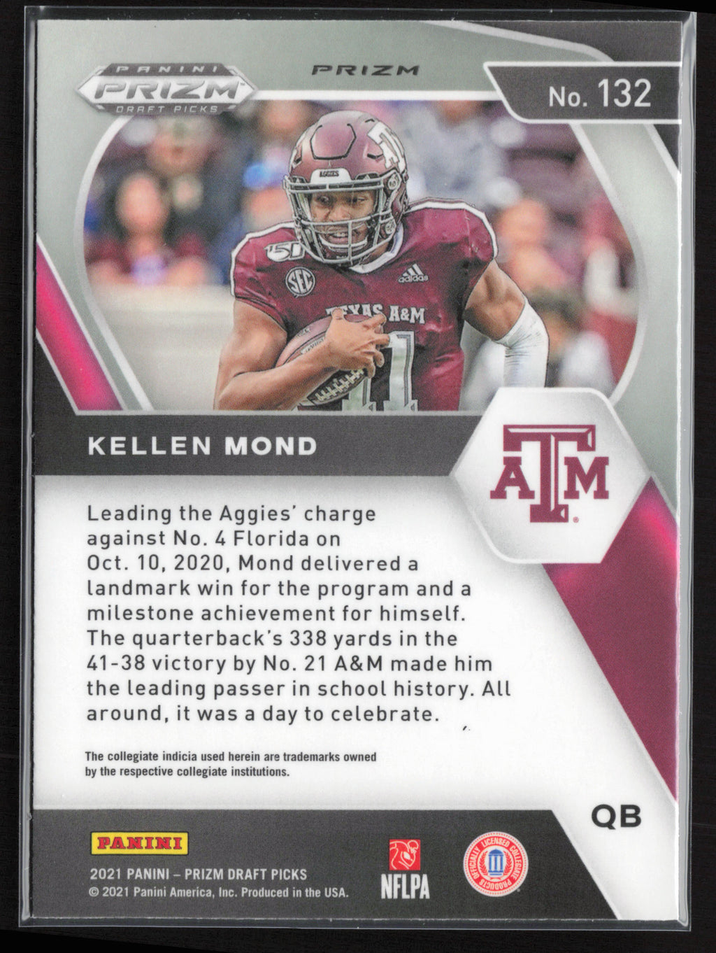 2021 Panini Prizm Draft Picks Collegiate #132 Kellen Mond Green