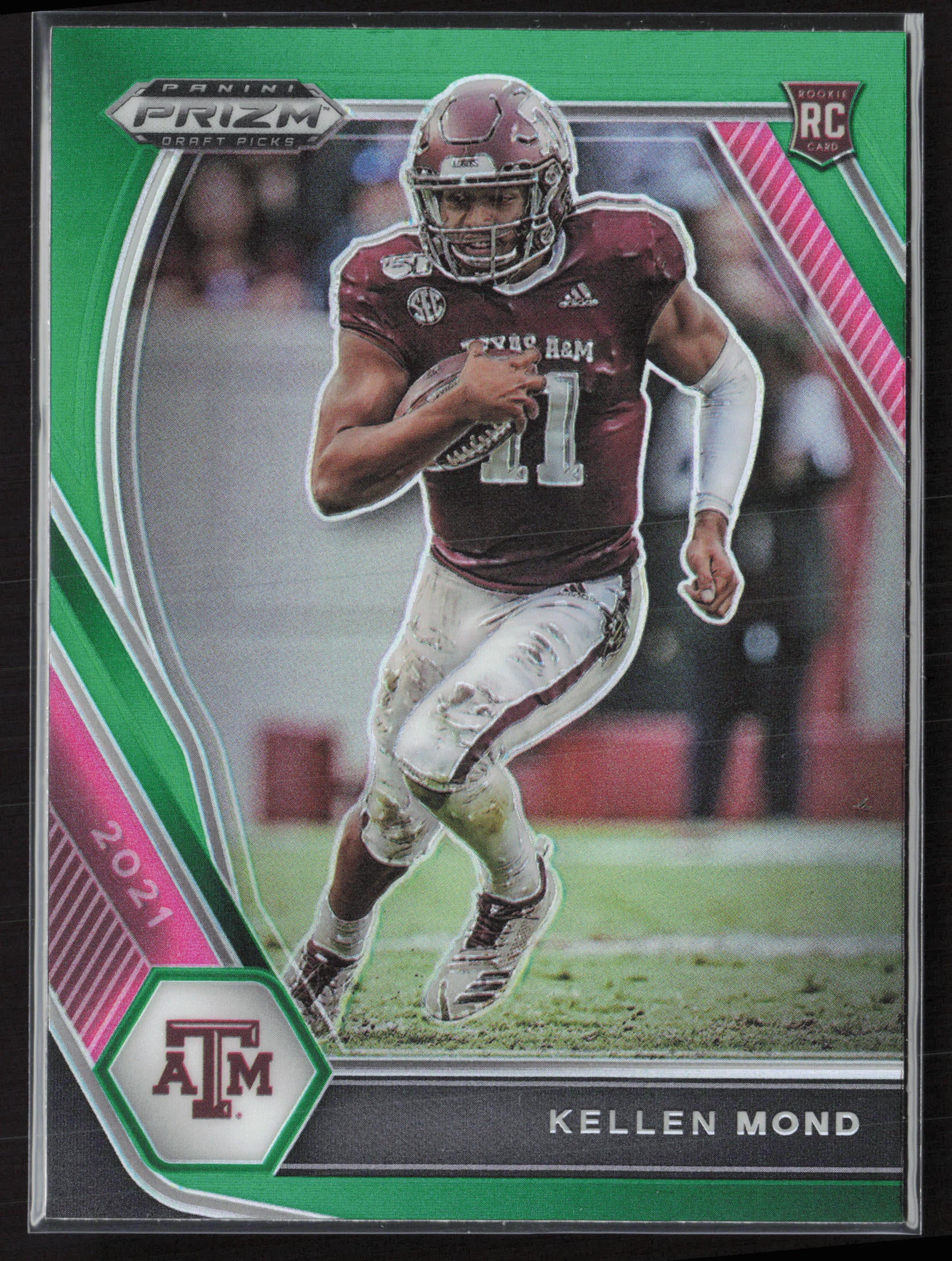 2021 Panini Prizm Draft Picks Collegiate #132 Kellen Mond Green