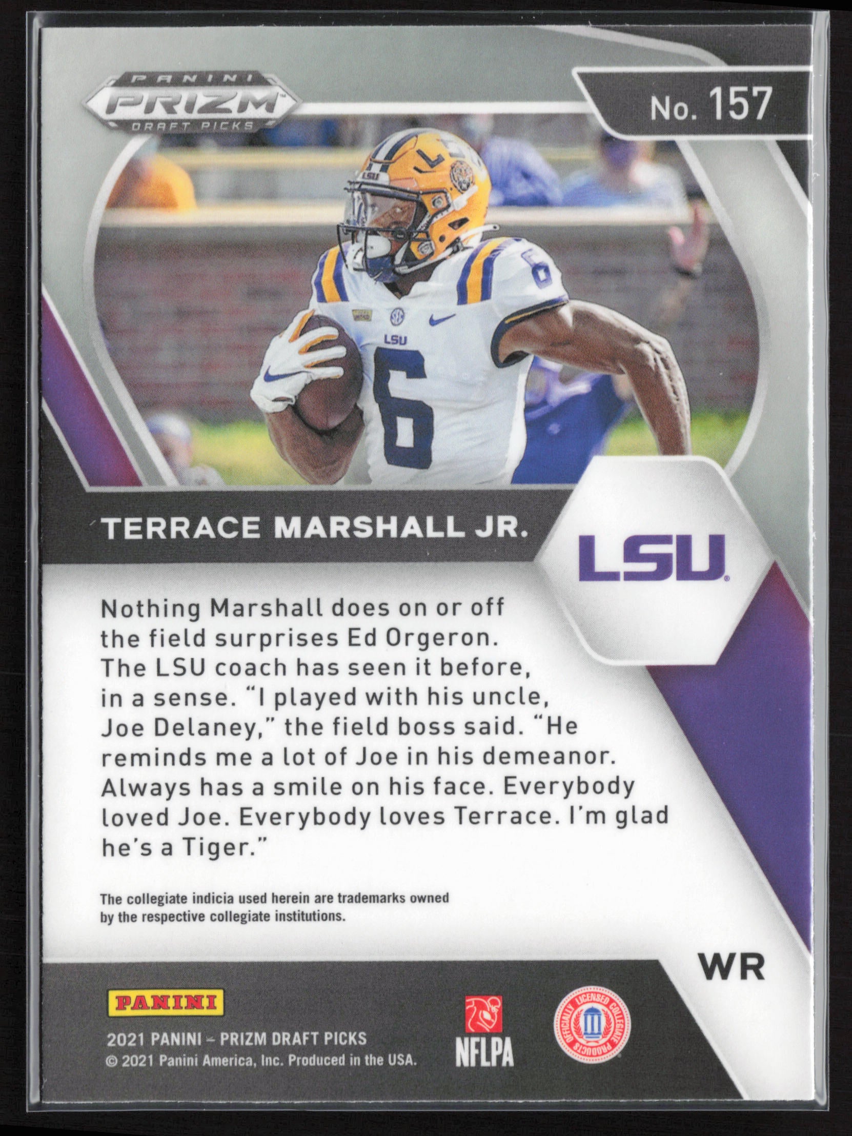 2021 Panini Prizm Draft Picks Collegiate #157 Terrace Marshall Jr.
