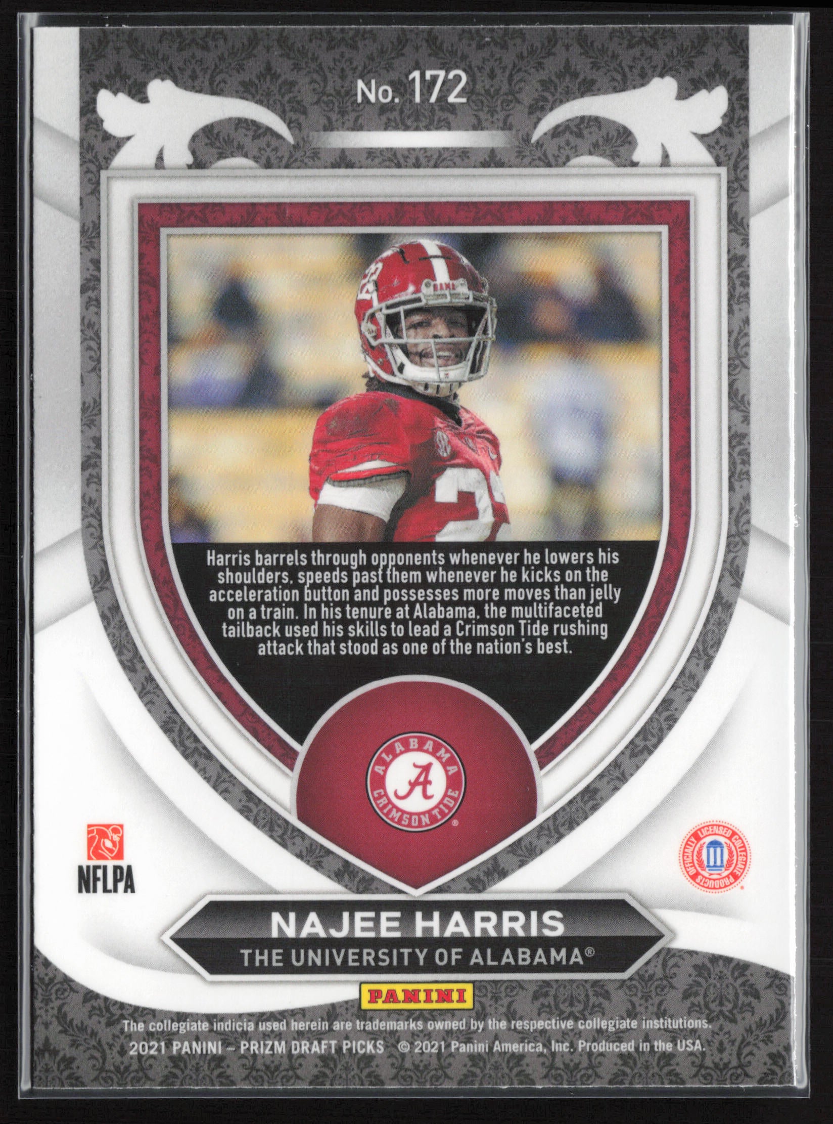 2021 Panini Prizm Draft Picks Collegiate #172 Najee Harris