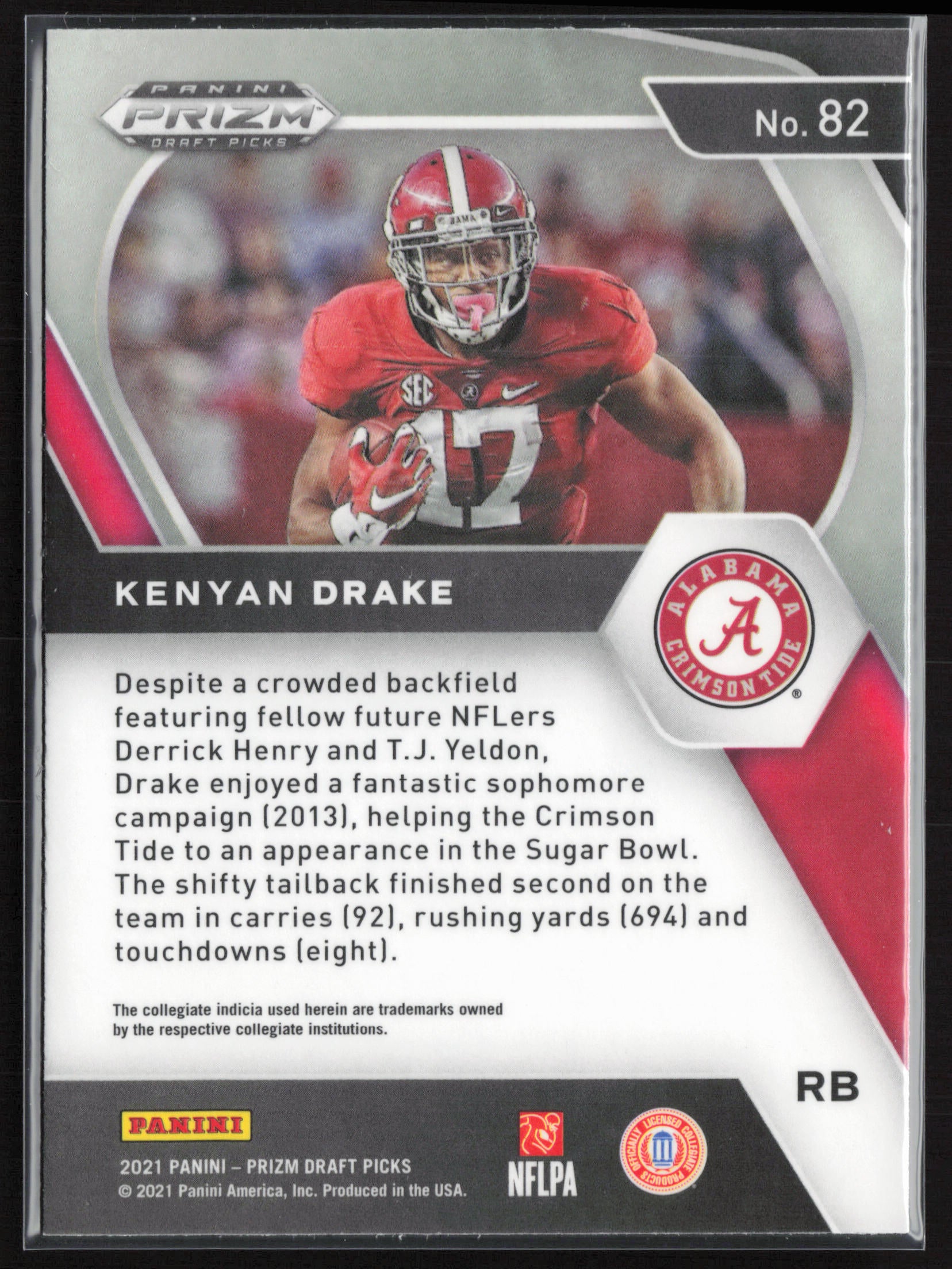 2021 Panini Prizm Draft Picks Collegiate #82 Kenyan Drake