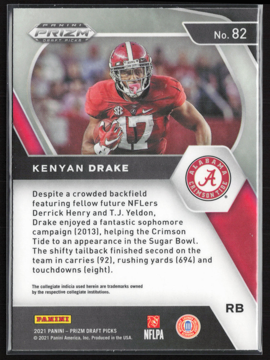 2021 Panini Prizm Draft Picks Collegiate #82 Kenyan Drake