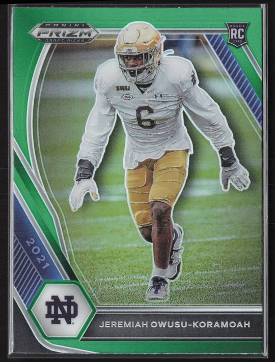 2021 Panini Prizm Draft Picks Collegiate #147 Jeremiah Owusu-Koramoah Green