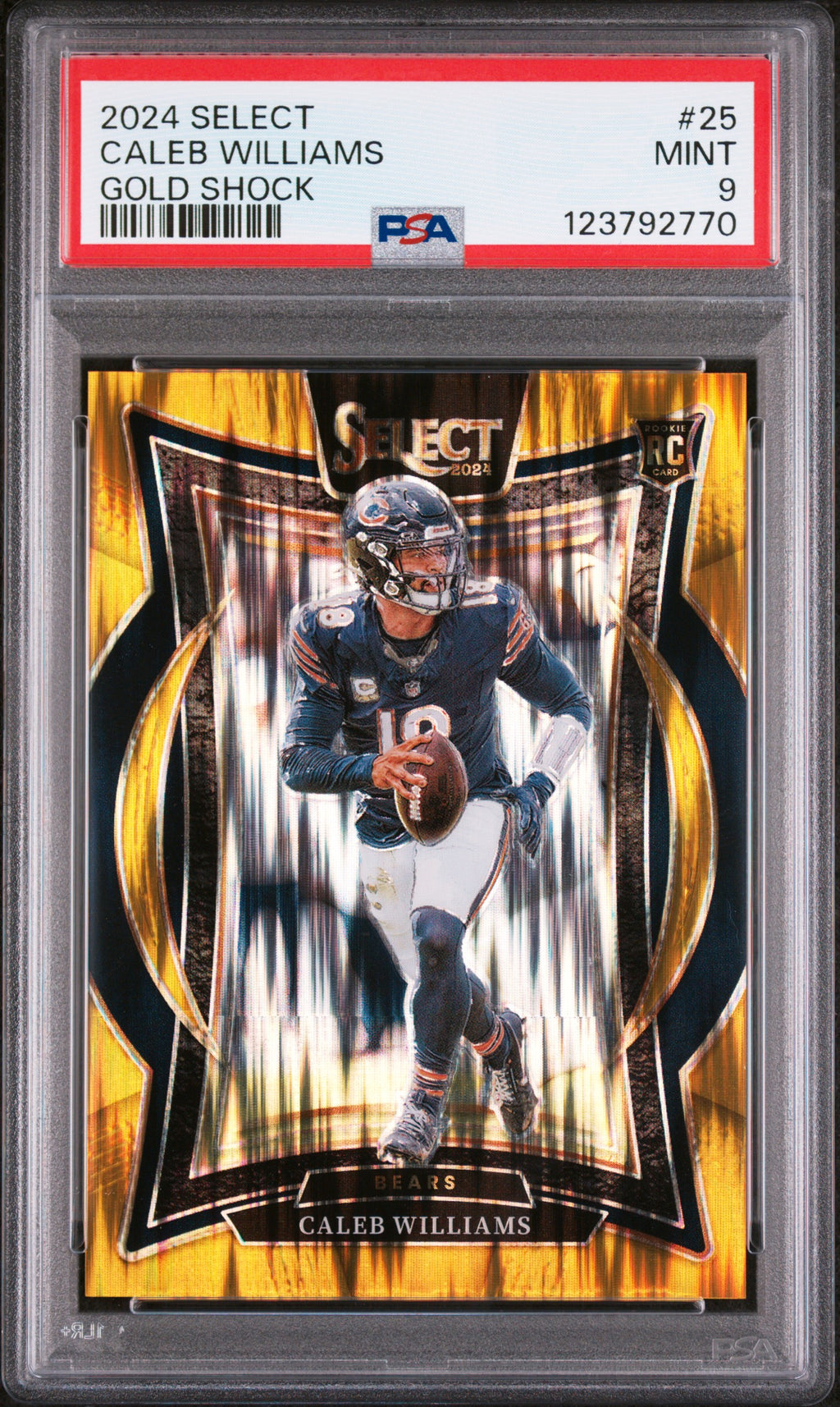 2024 Panini Select #25 Caleb Williams Gold Shock PSA 9