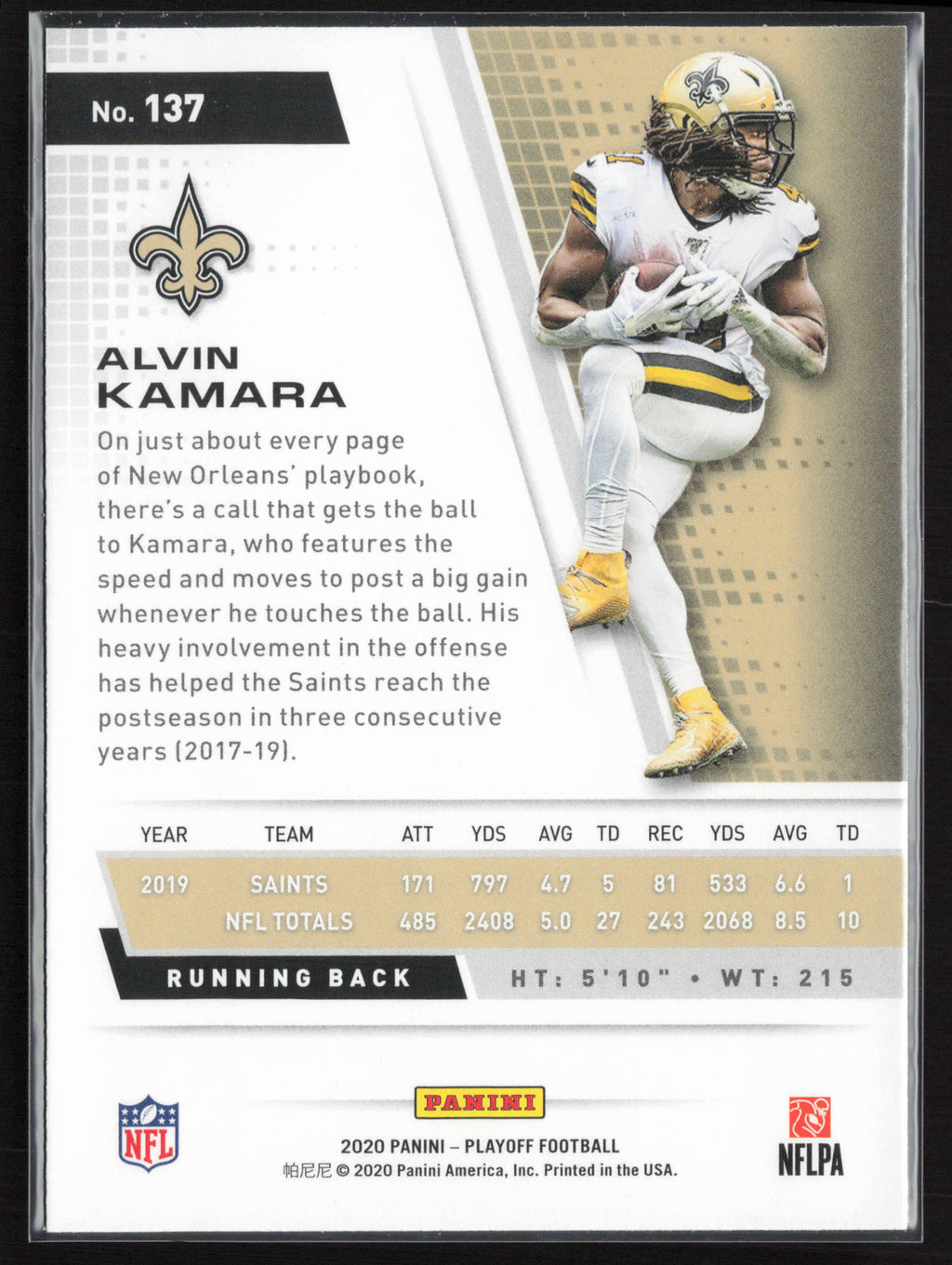 2020 Panini Playoff #137 Alvin Kamara