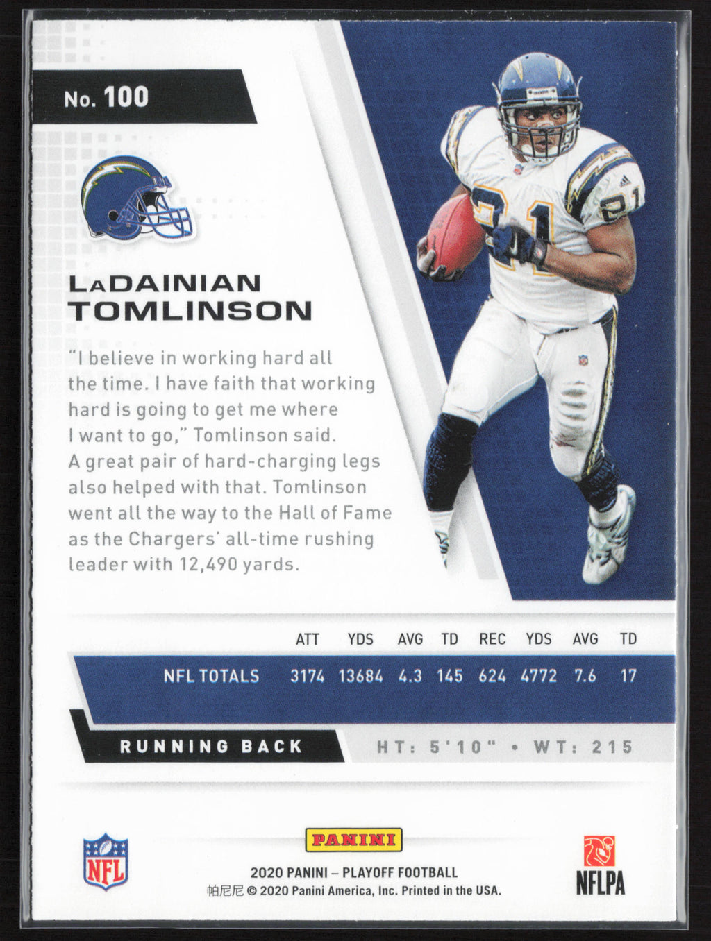 2020 Panini Playoff #100 LaDainian Tomlinson