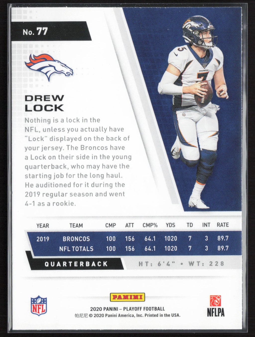 2020 Panini Playoff #77 Drew Lock