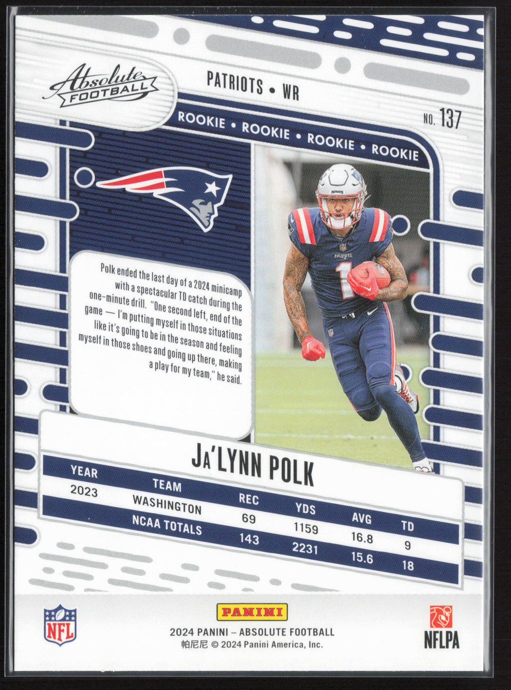 2024 Panini Absolute #137 Ja'Lynn Polk Retail
