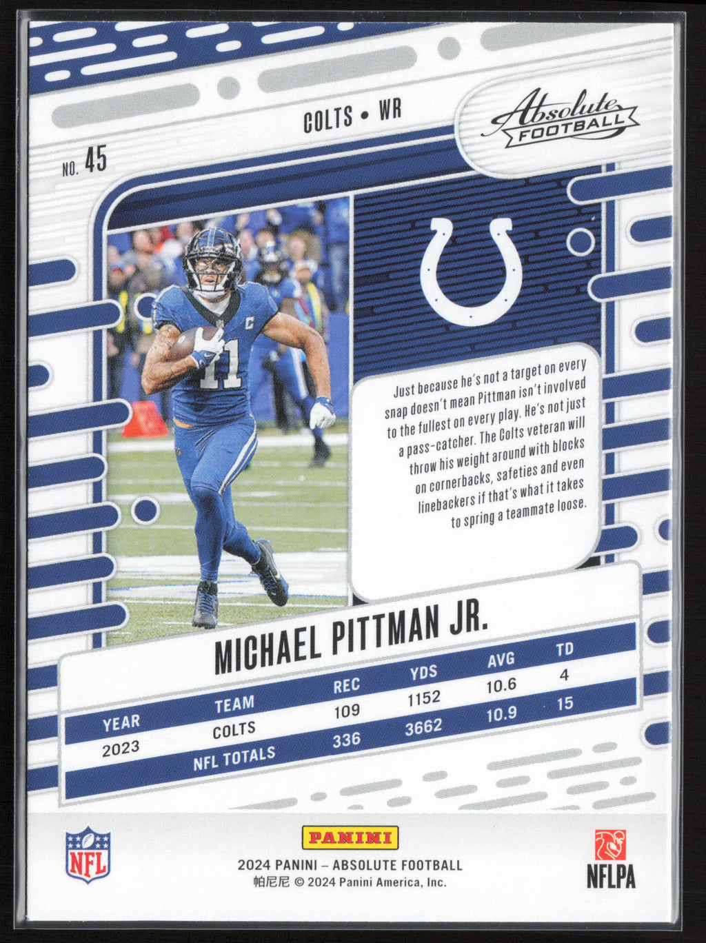 2024 Panini Absolute #45 Michael Pittman Jr. Retail