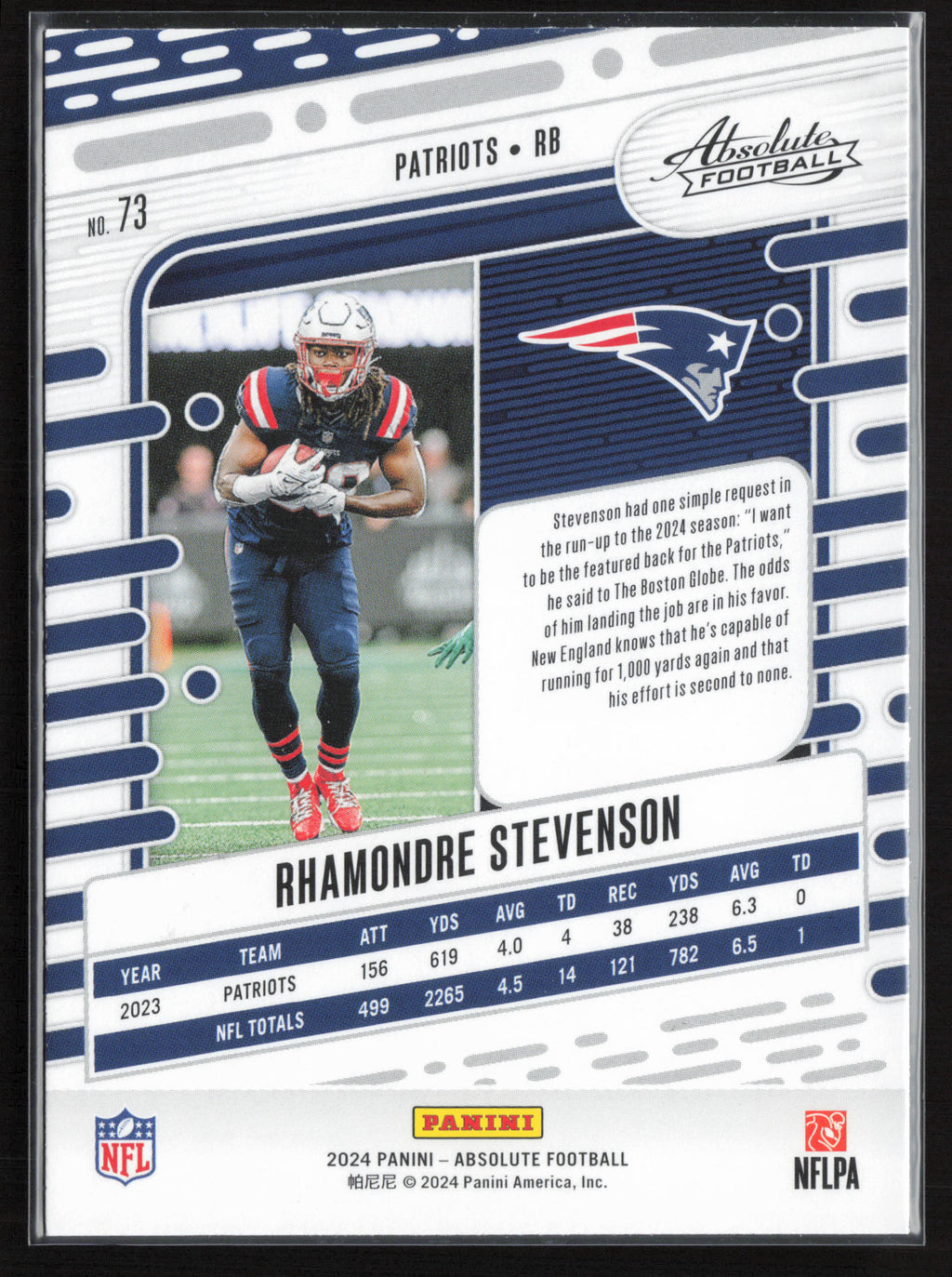 2024 Panini Absolute #73 Rhamondre Stevenson Retail