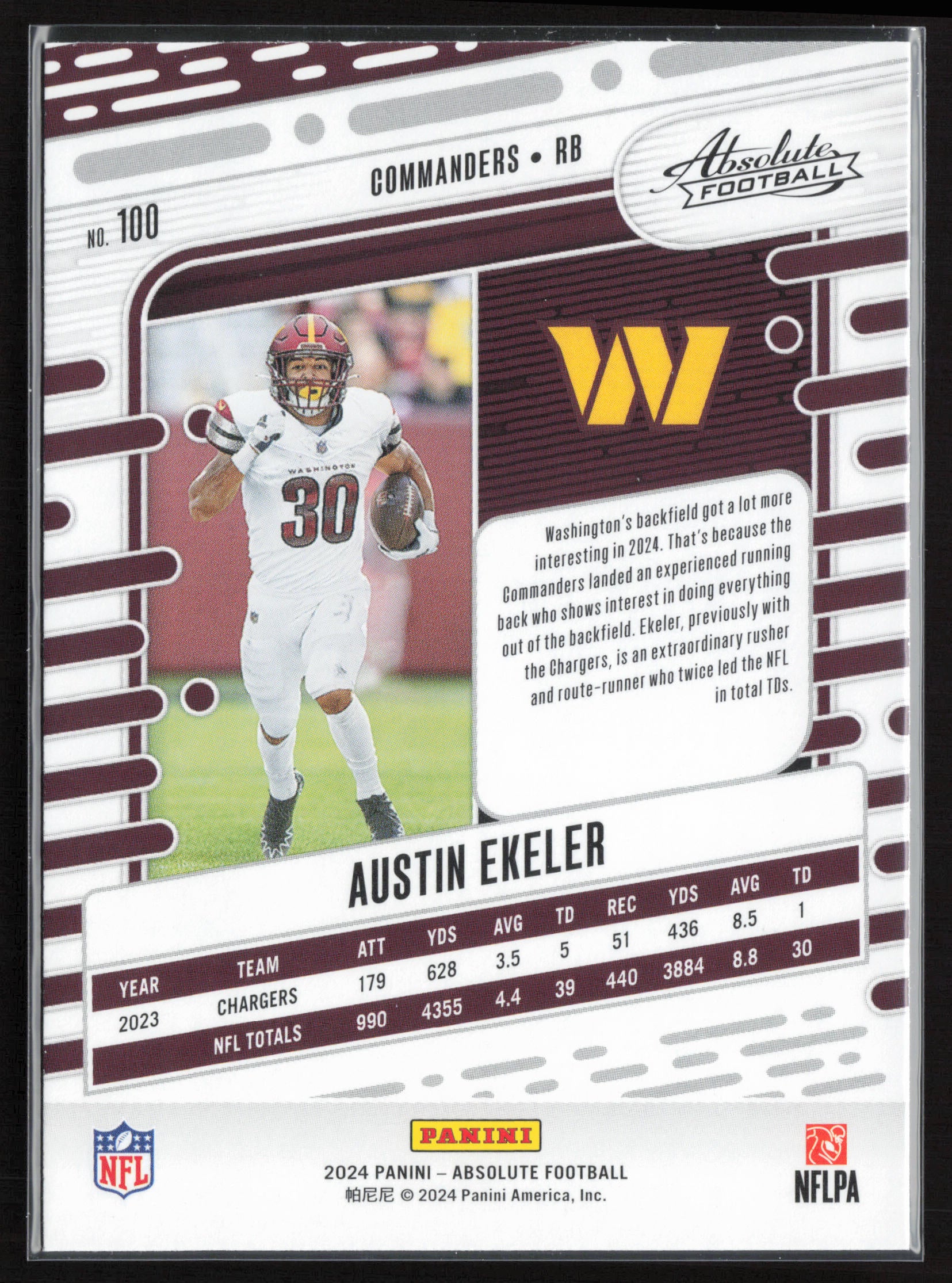 2024 Panini Absolute #100 Austin Ekeler Retail