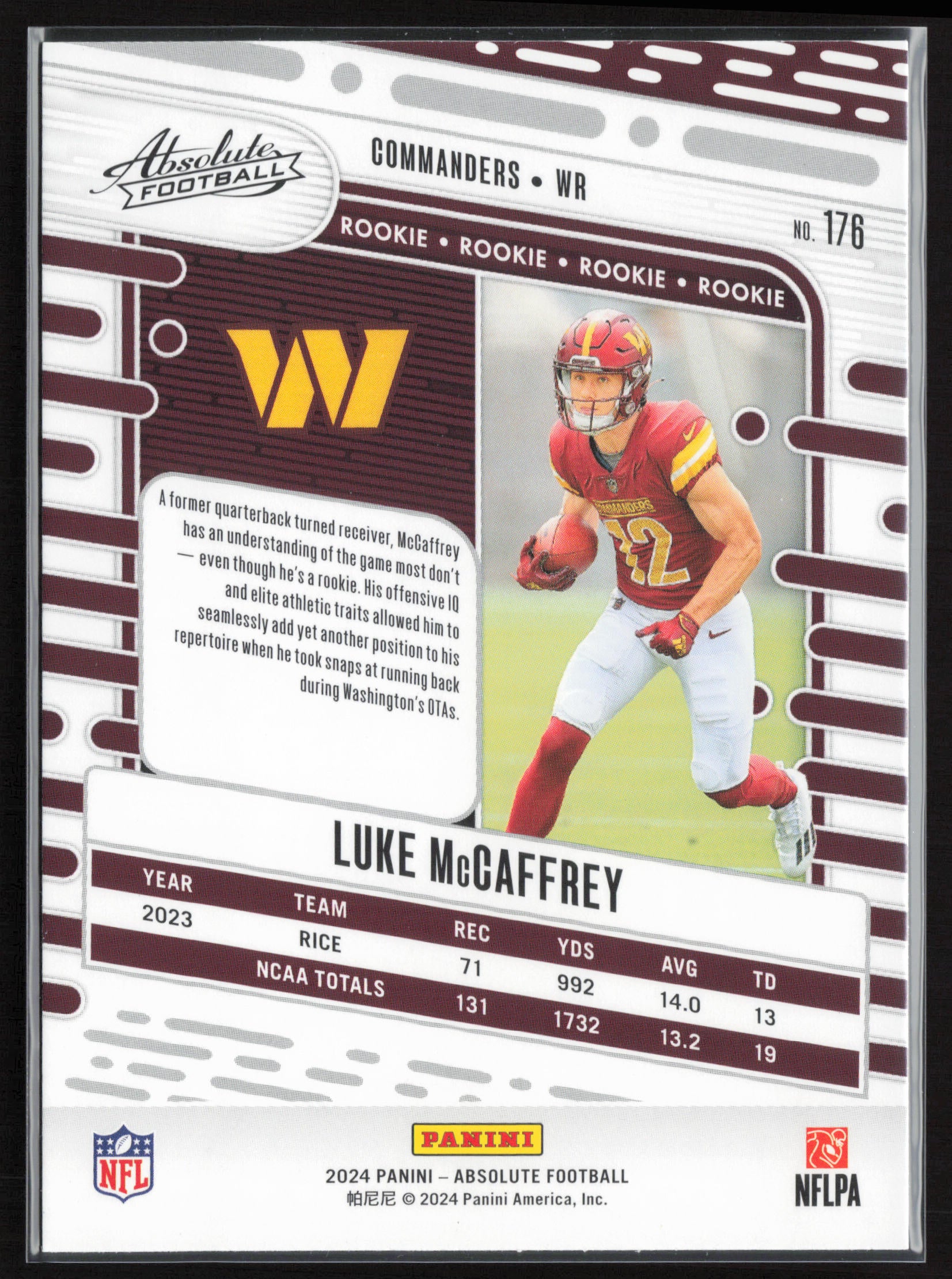 2024 Panini Absolute #176 Luke McCaffrey Retail