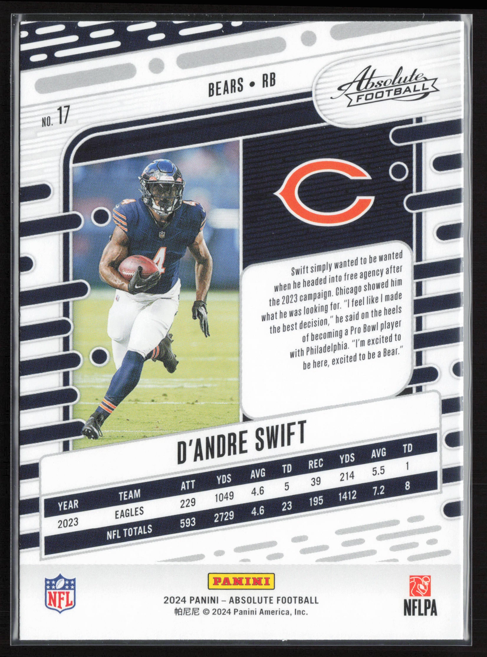 2024 Panini Absolute #17 D'Andre Swift Retail