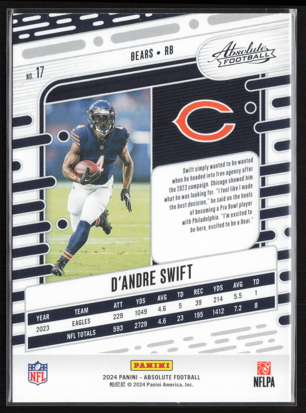 2024 Panini Absolute #17 D'Andre Swift Retail