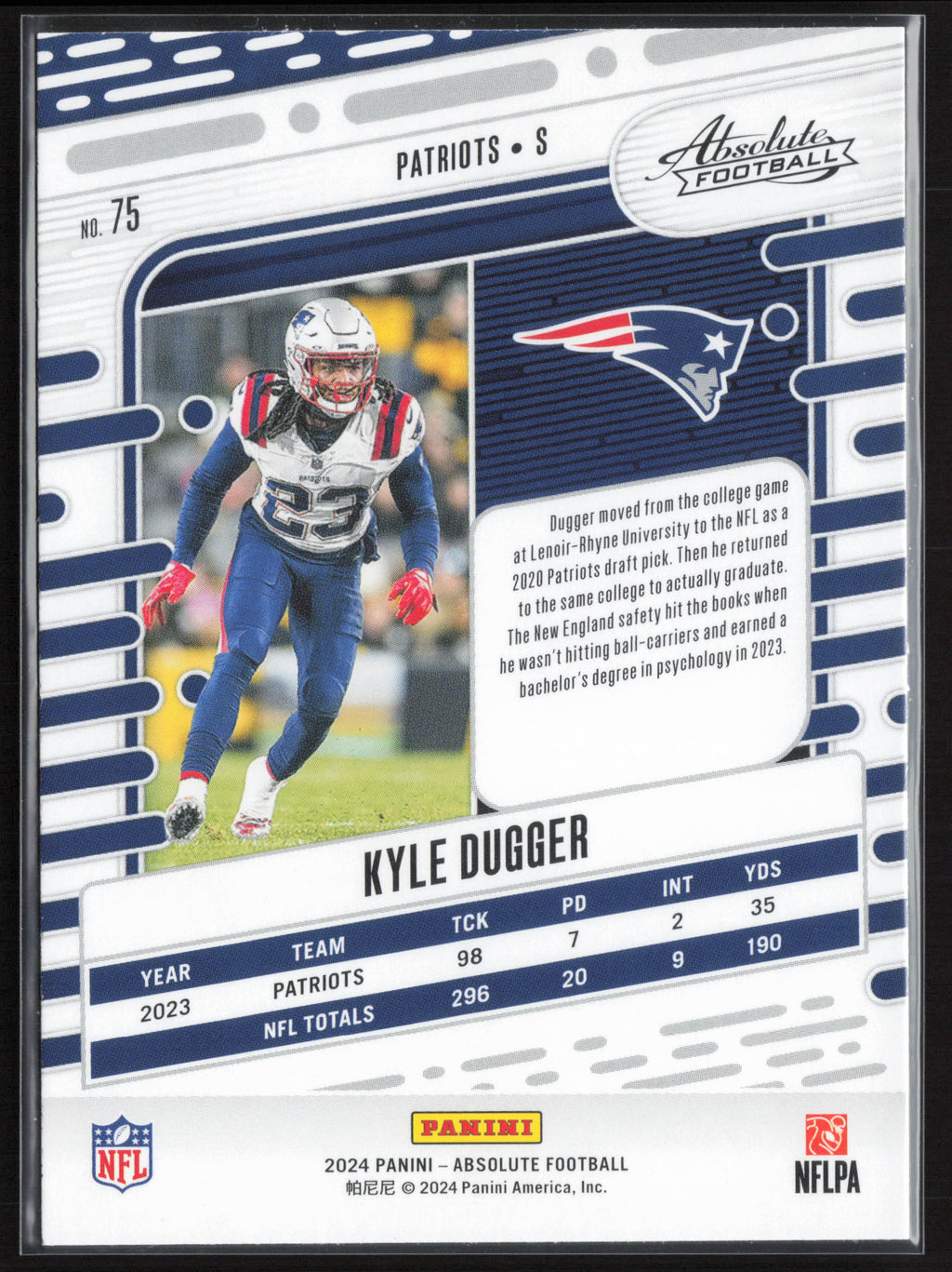 2024 Panini Absolute #75 Kyle Dugger Retail