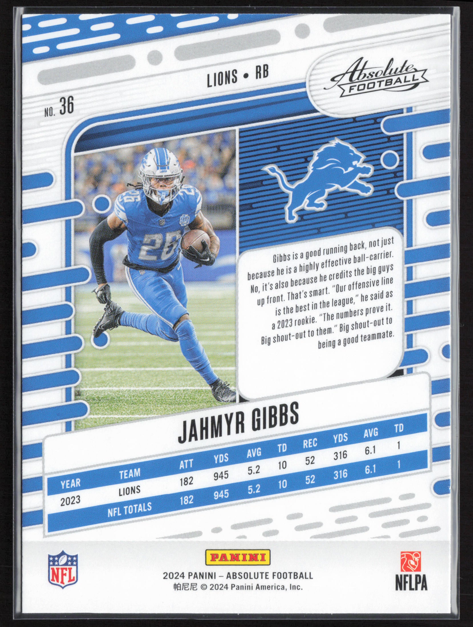 2024 Panini Absolute #36 Jahmyr Gibbs Retail