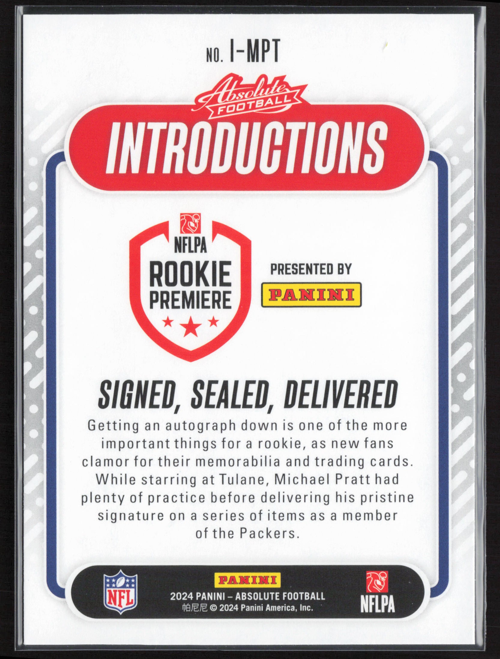 2024 Panini Absolute #I-MPT Michael Pratt Introductions