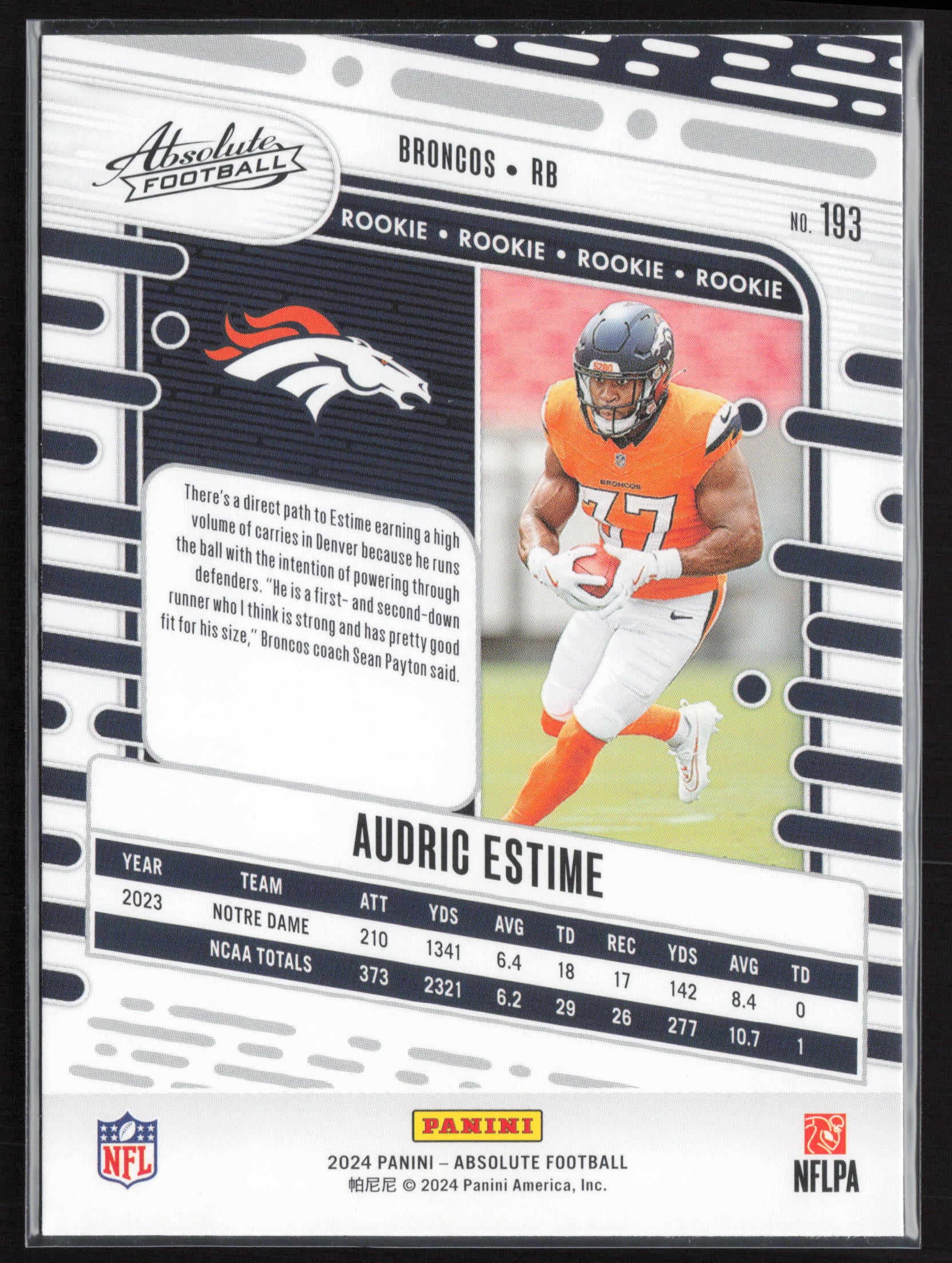 2024 Panini Absolute #193 Audric Estime Retail