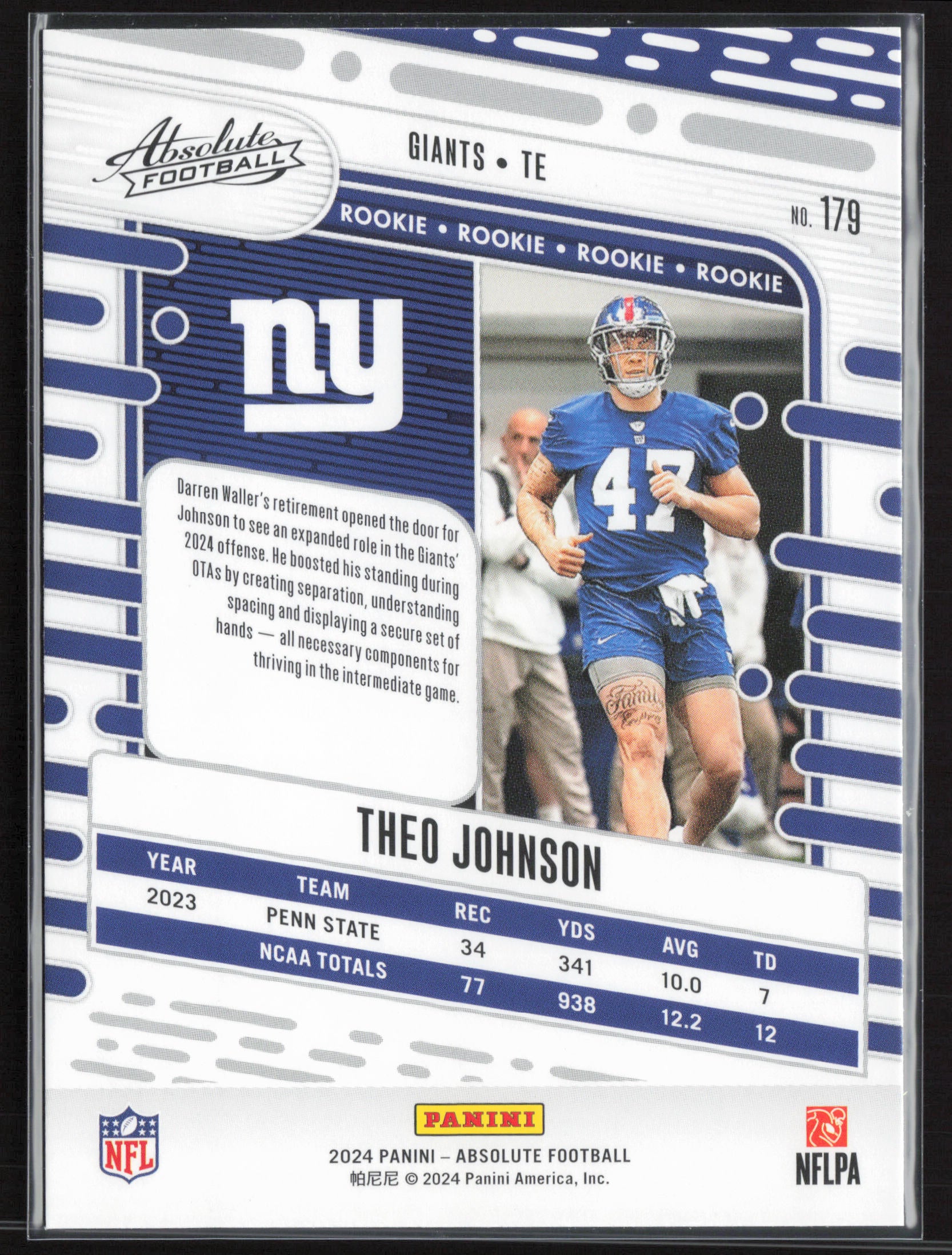 2024 Panini Absolute #179 Theo Johnson Retail