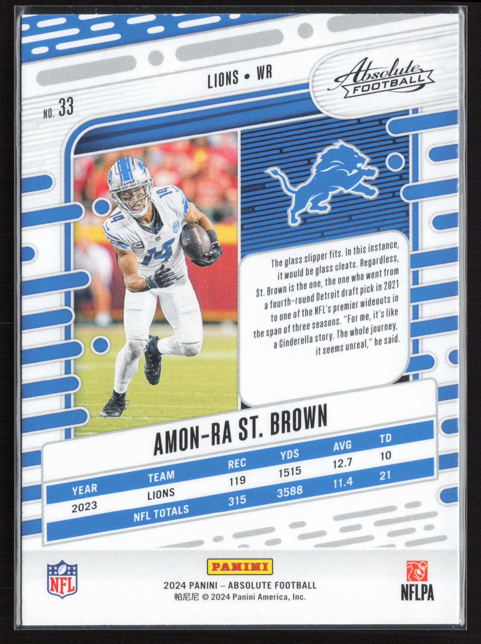 2024 Panini Absolute #33 Amon-Ra St. Brown Retail