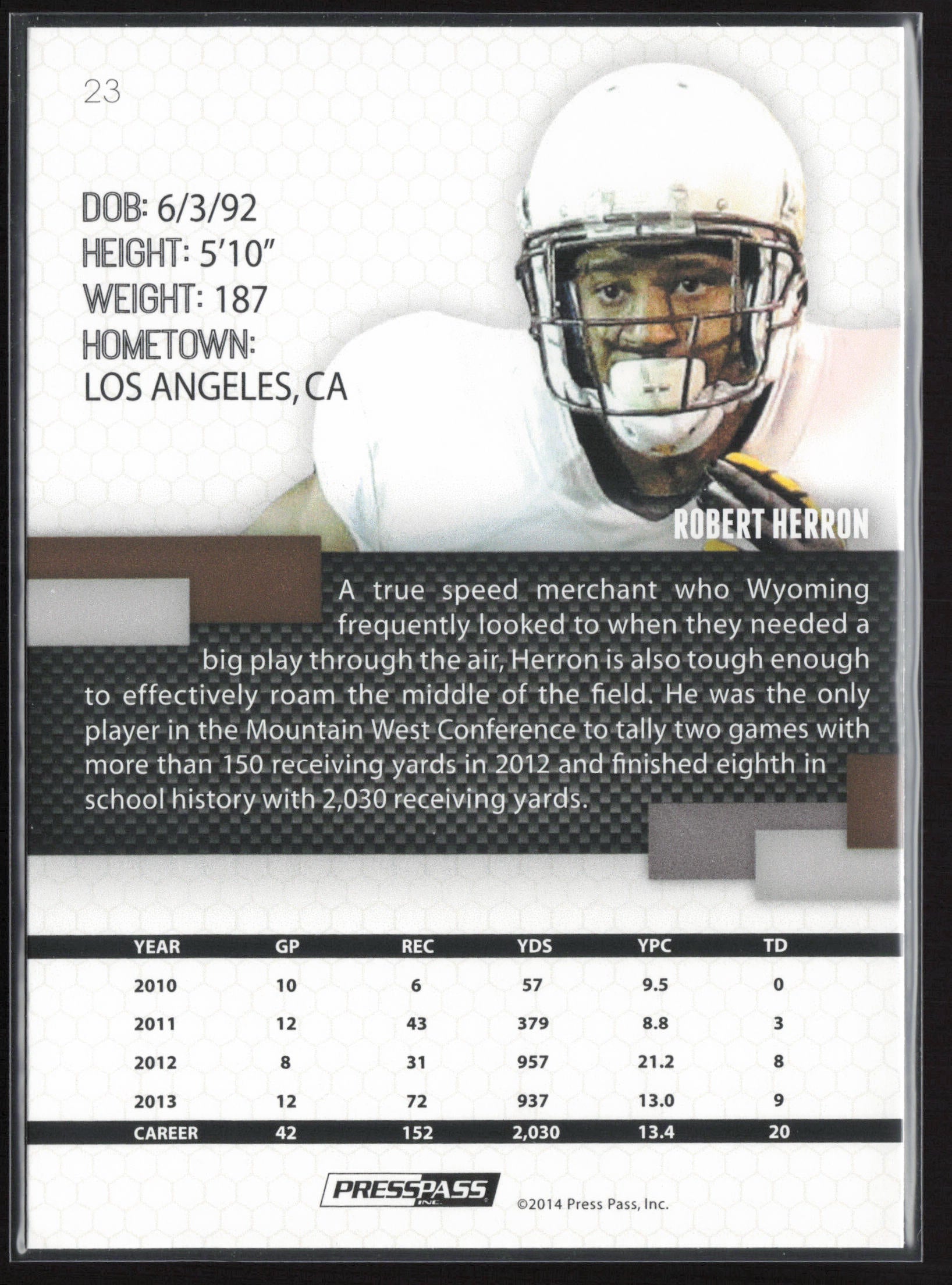 2014 Press Pass #23 Robert Herron
