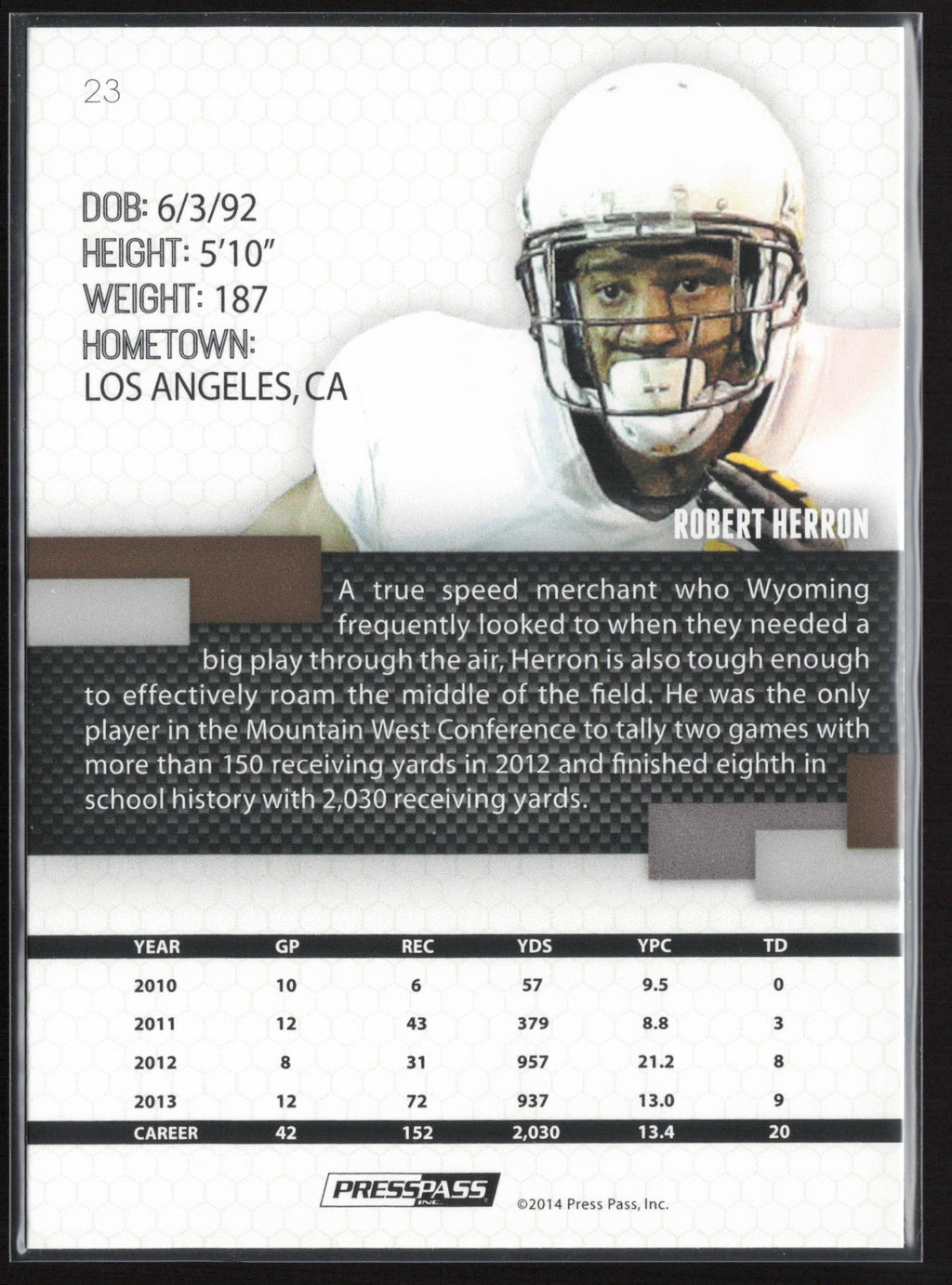 2014 Press Pass #23 Robert Herron