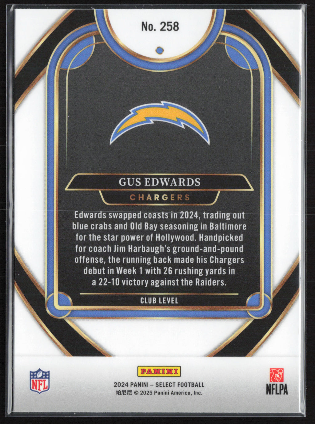 2024 Panini Select #258 Gus Edwards