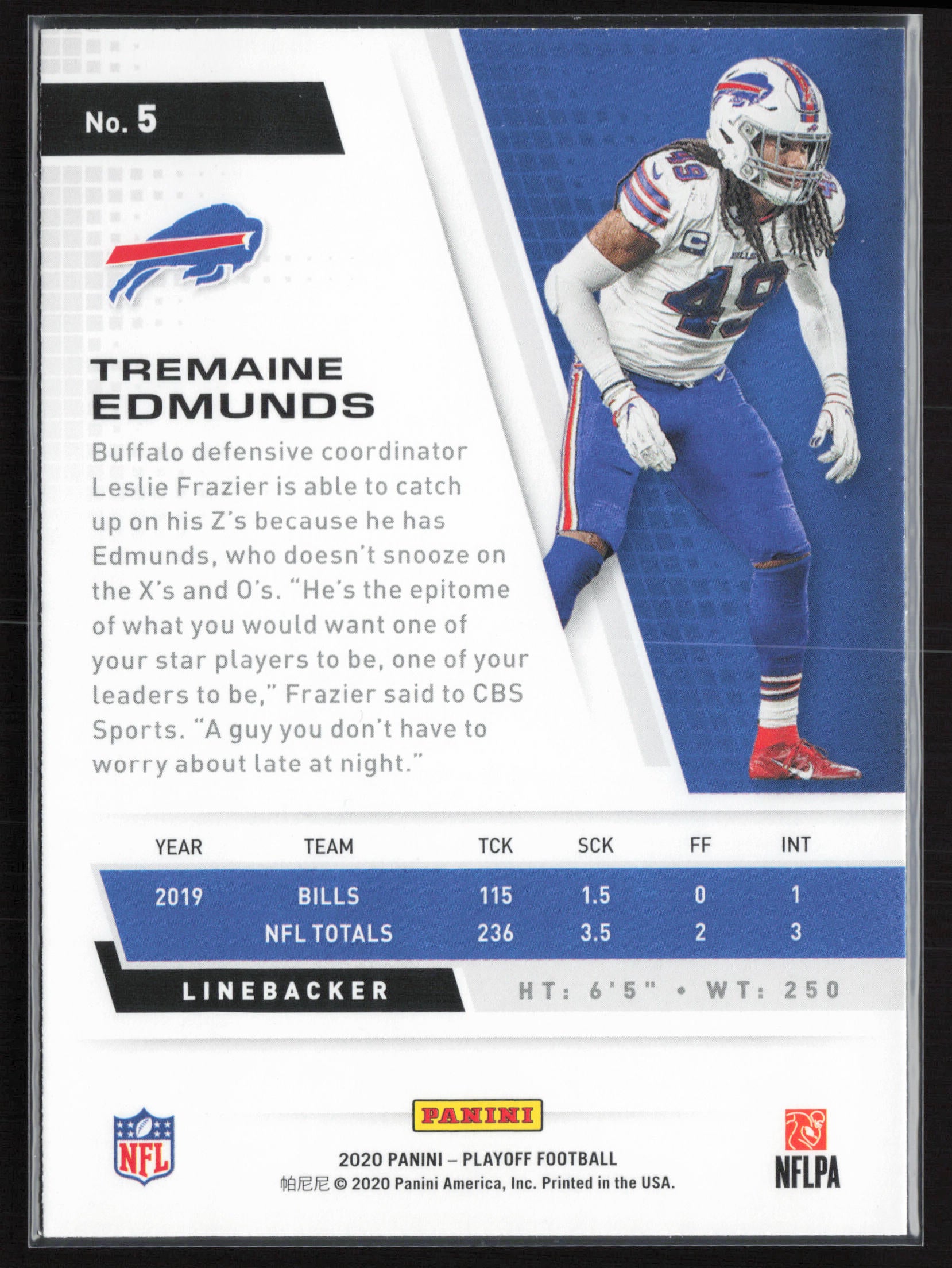 2020 Panini Playoff #5 Tremaine Edmunds
