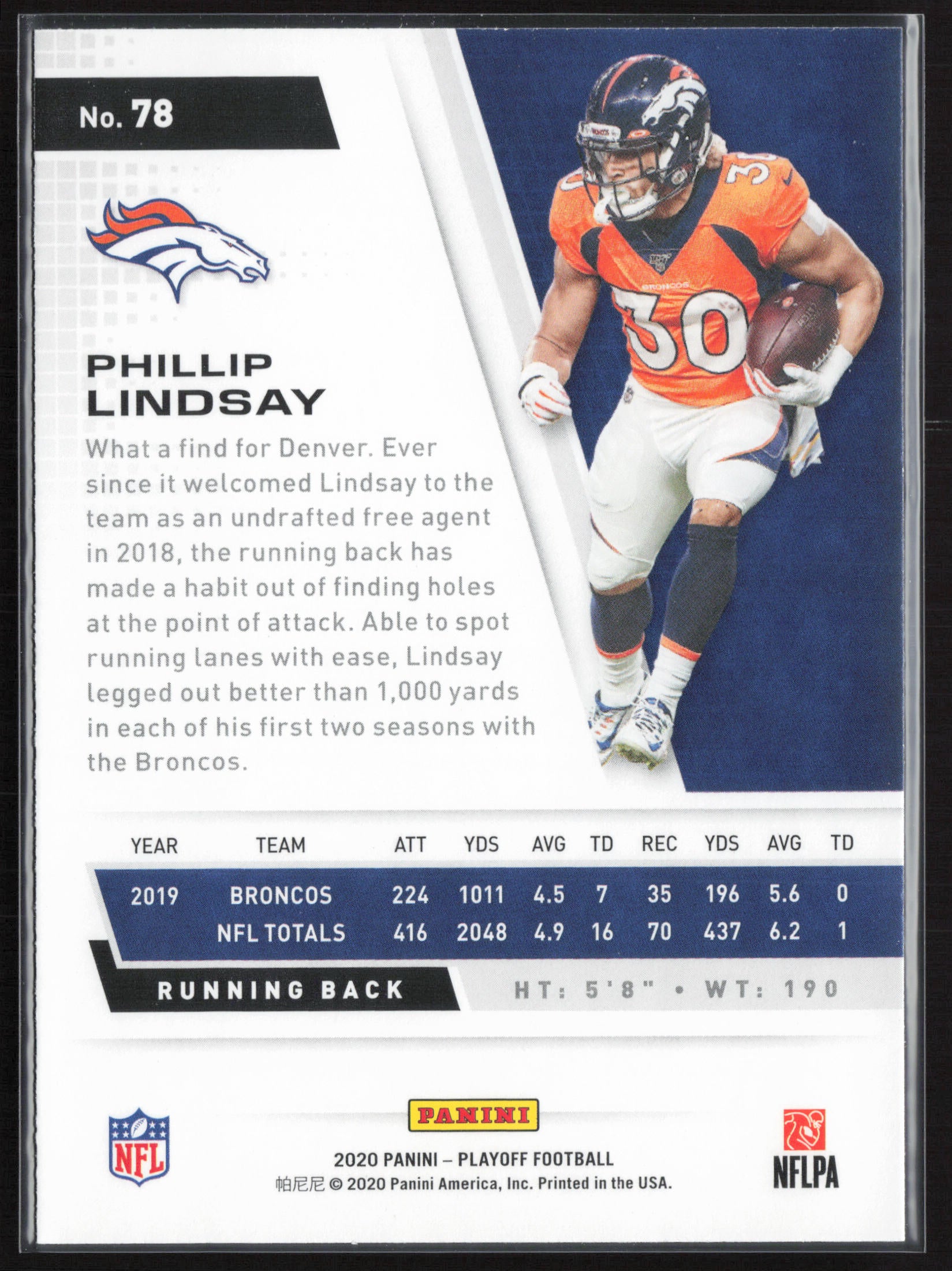 2020 Panini Playoff #78 Phillip Lindsay