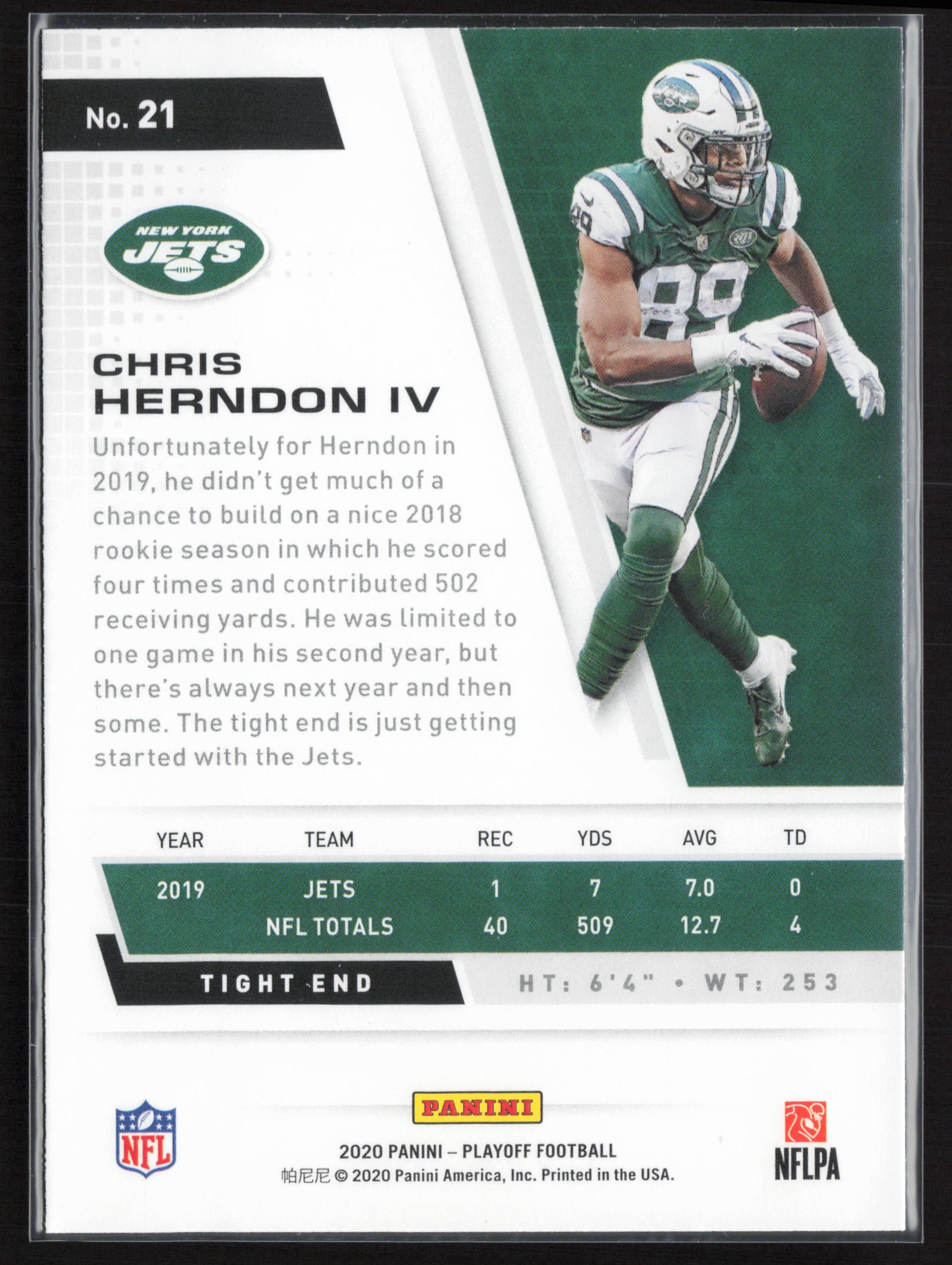 2020 Panini Playoff #21 Chris Herndon IV