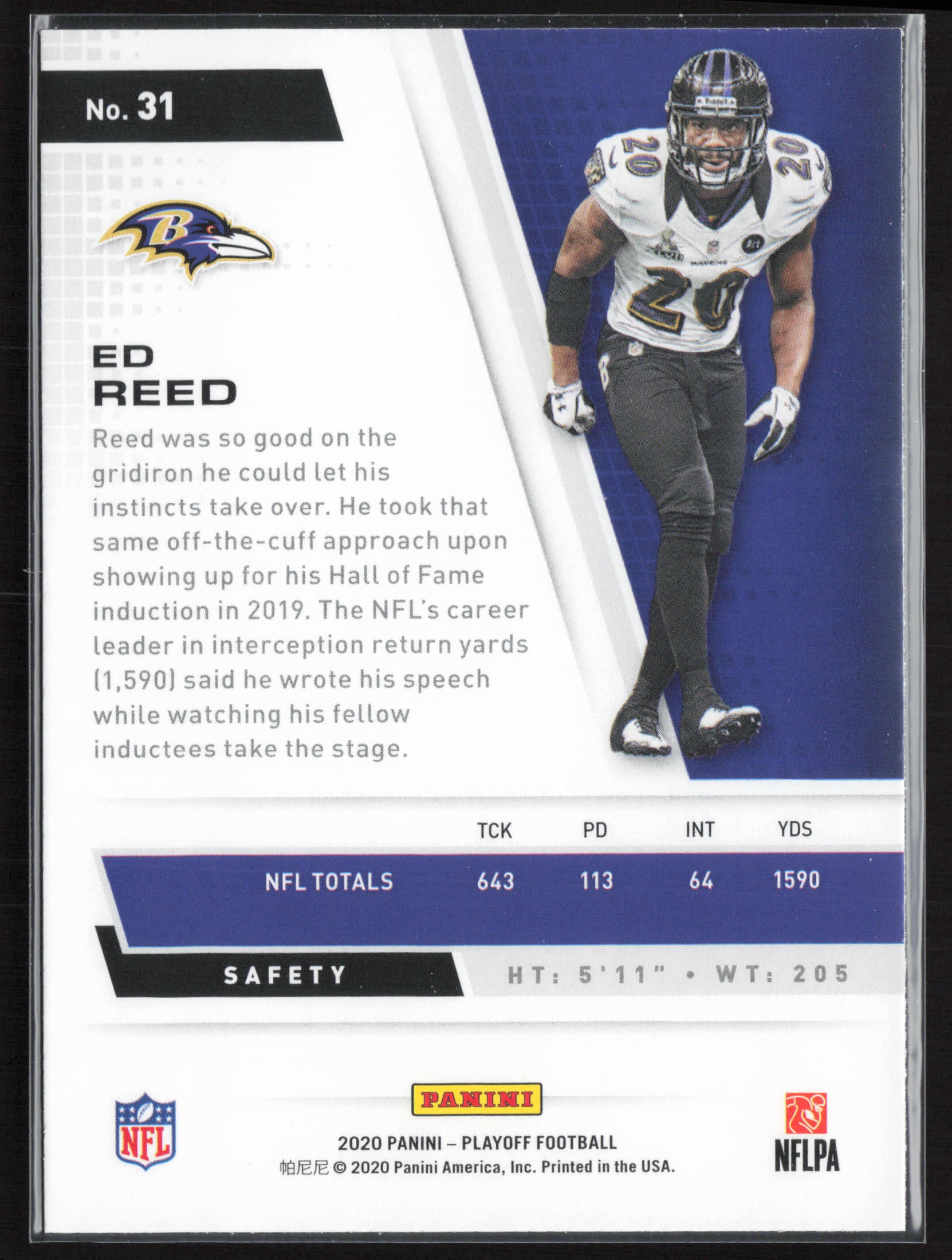 2020 Panini Playoff #31 Ed Reed
