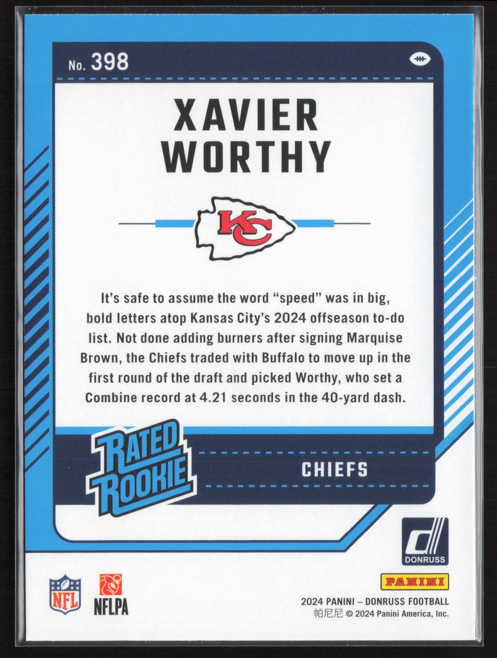2024 Donruss #398 Xavier Worthy