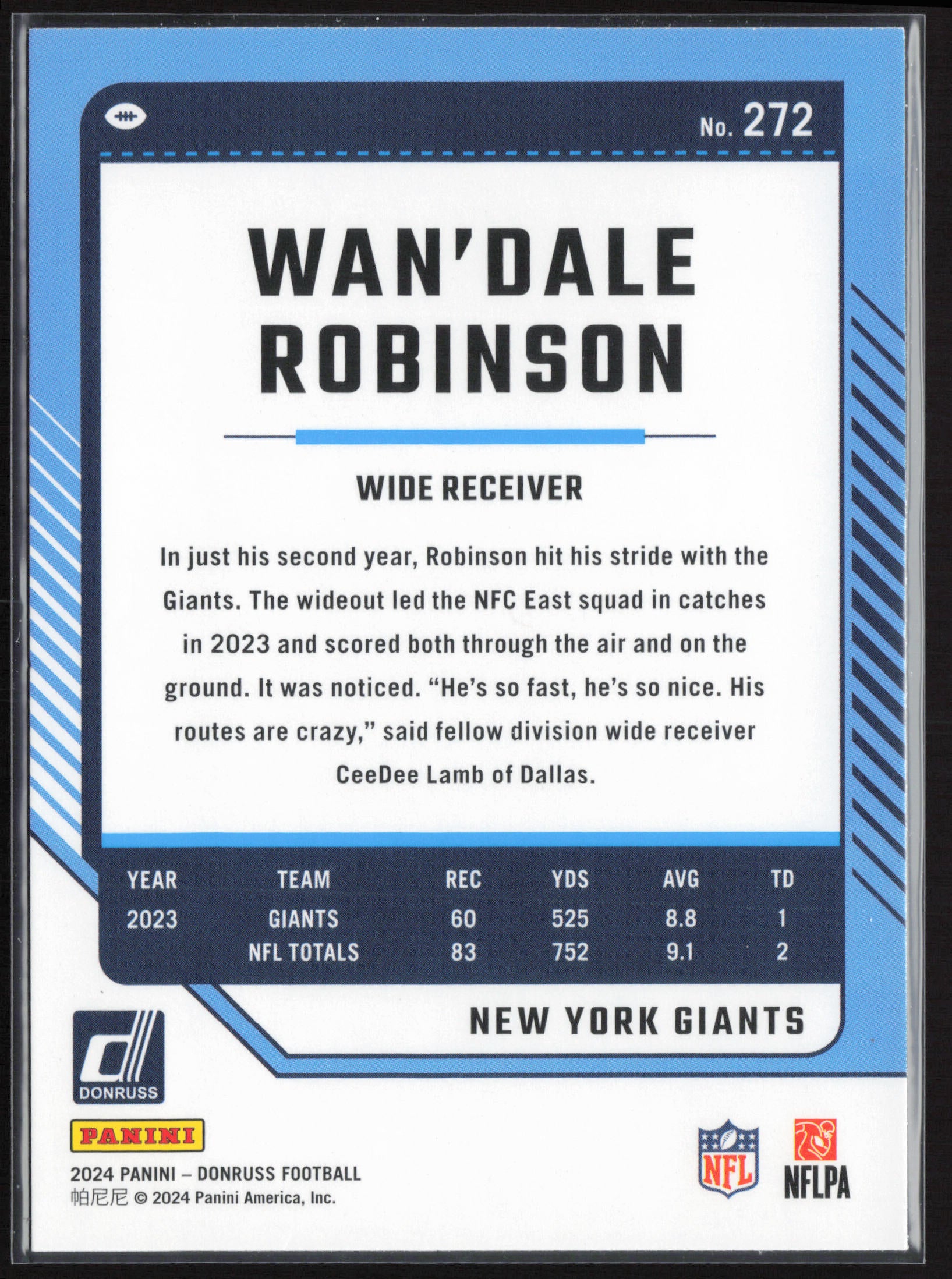 2024 Donruss #272 Wan'Dale Robinson