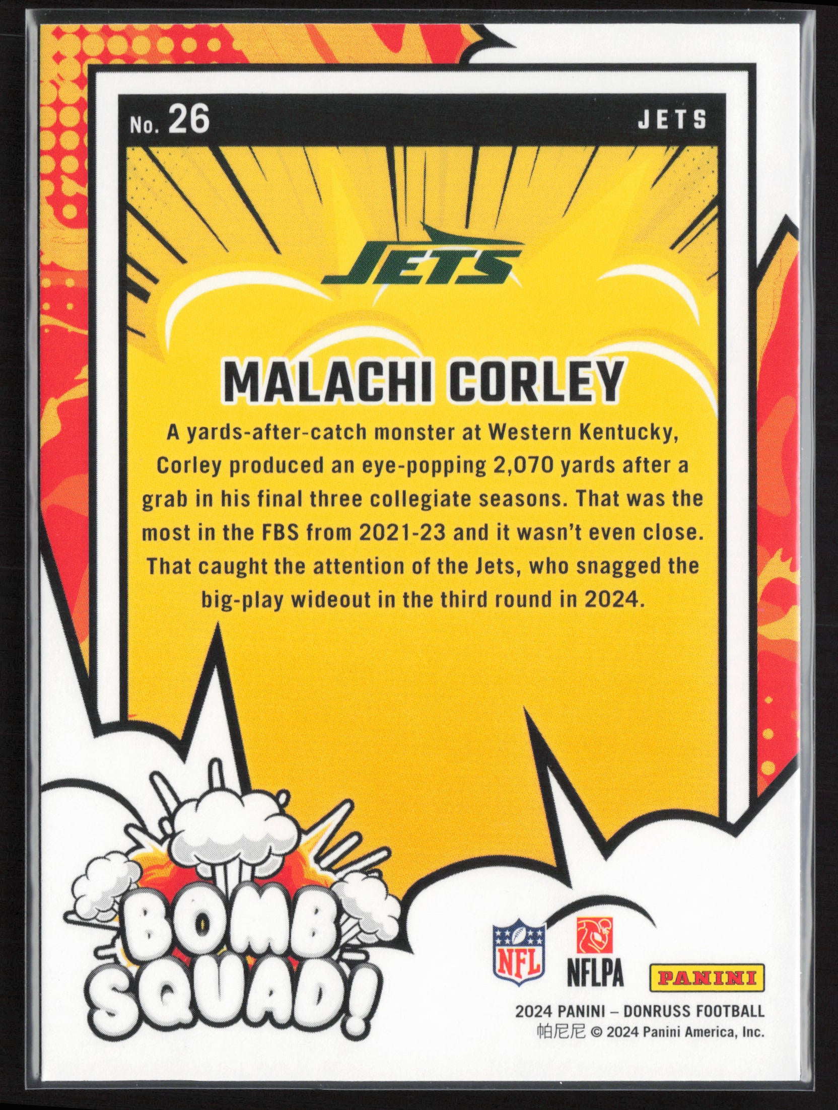 2024 Donruss #26 Malachi Corley Bomb Squad
