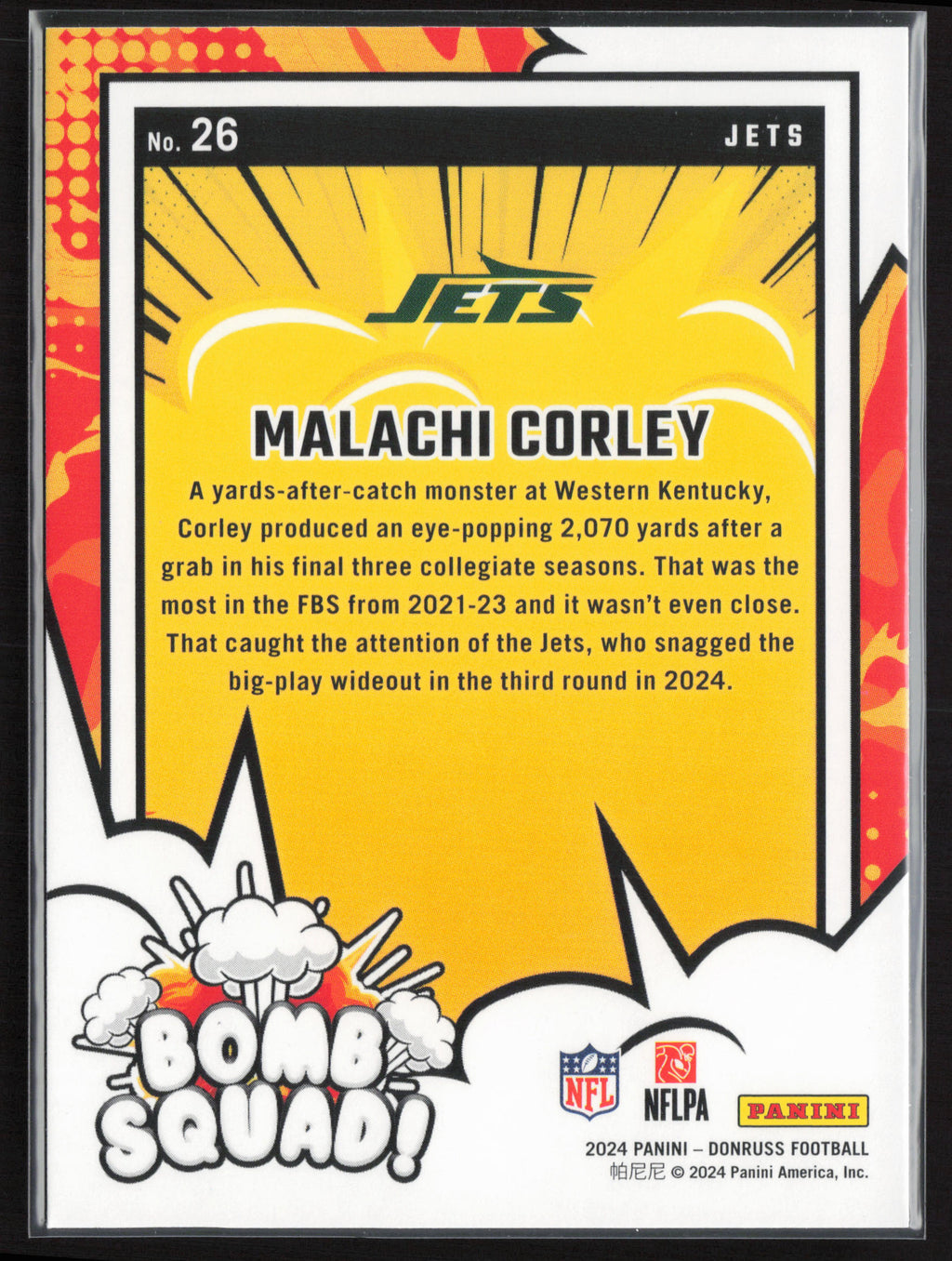 2024 Donruss #26 Malachi Corley Bomb Squad