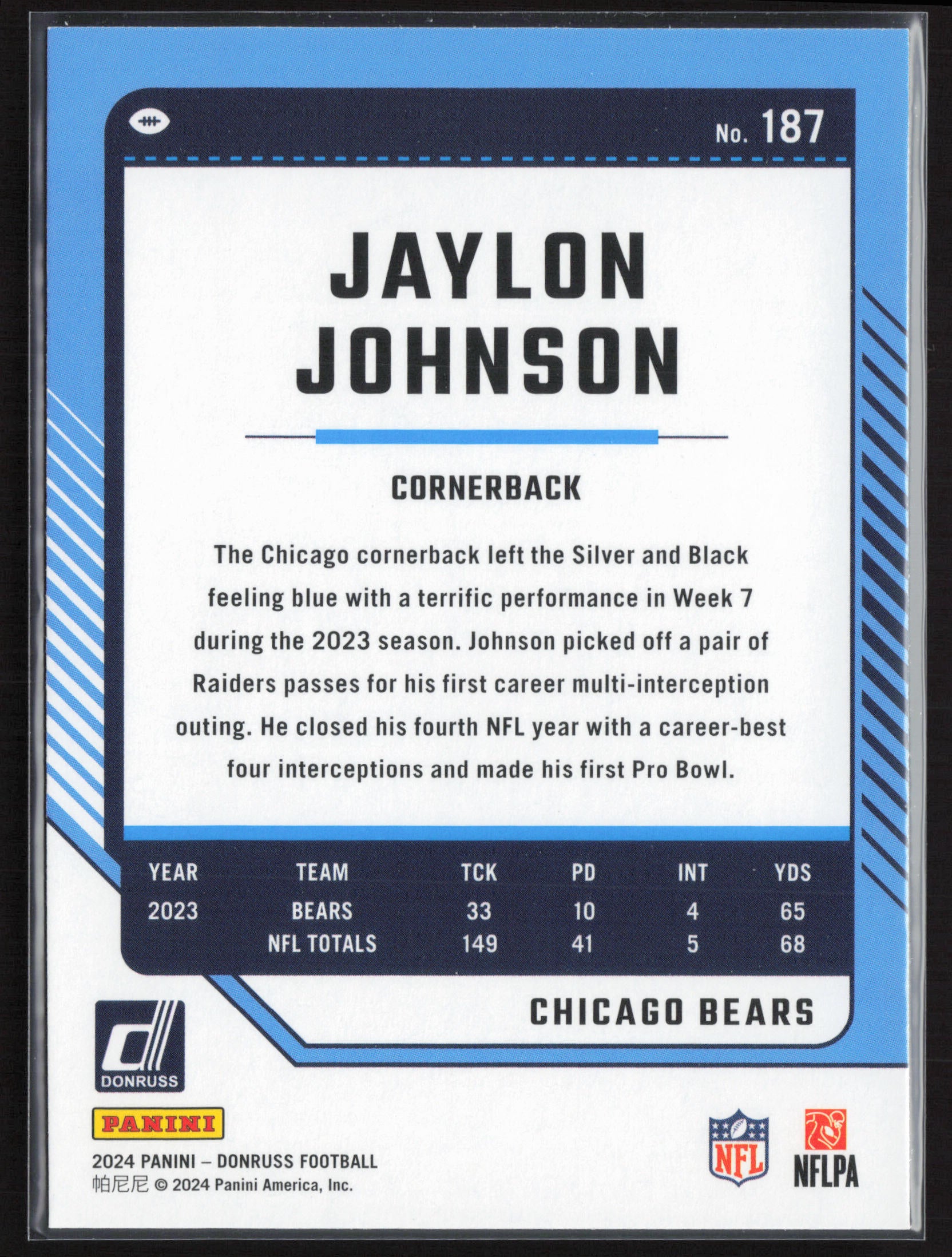 2024 Donruss #187 Jaylon Johnson