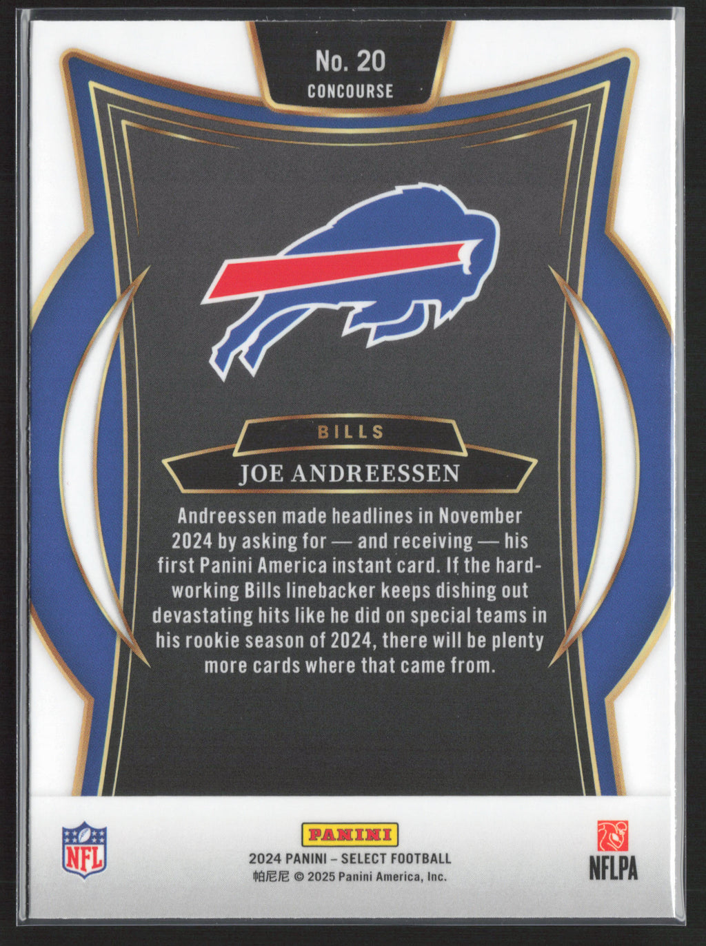 2024 Panini Select #20 Joe Andreessen