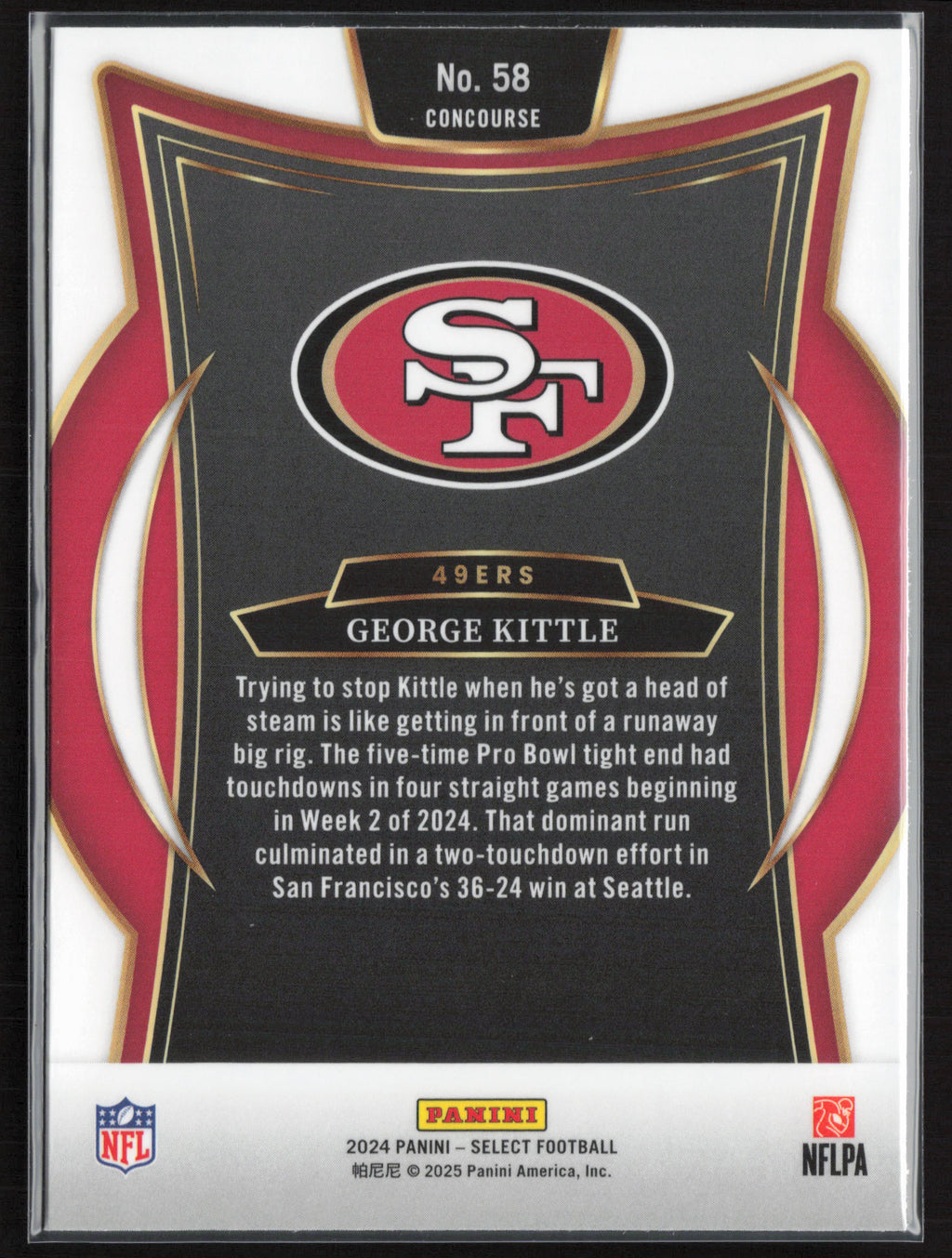 2024 Panini Select #58 George Kittle
