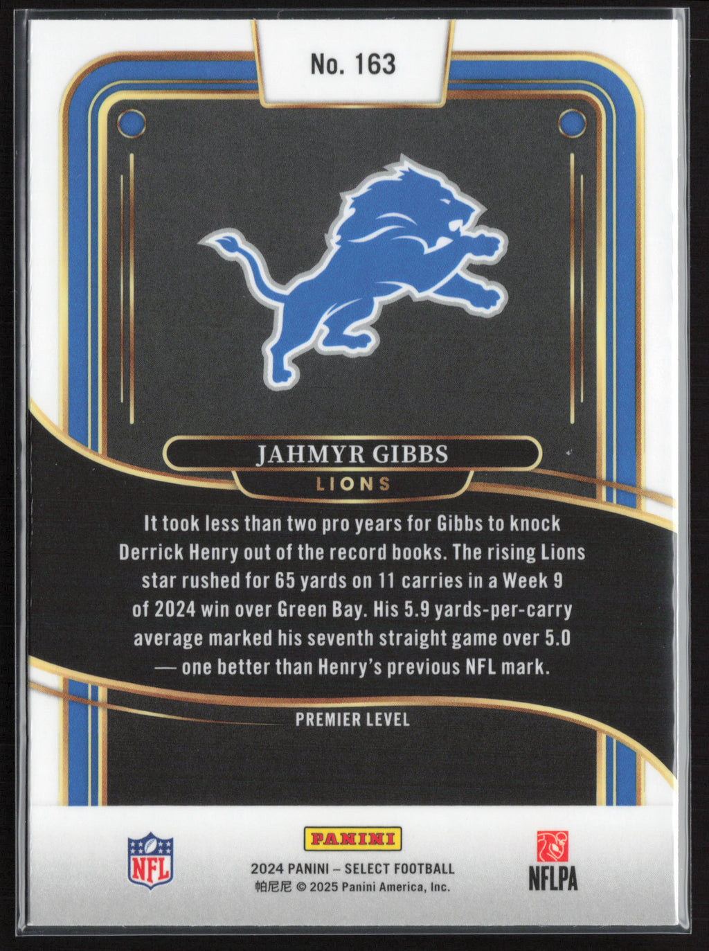 2024 Panini Select #163 Jahmyr Gibbs