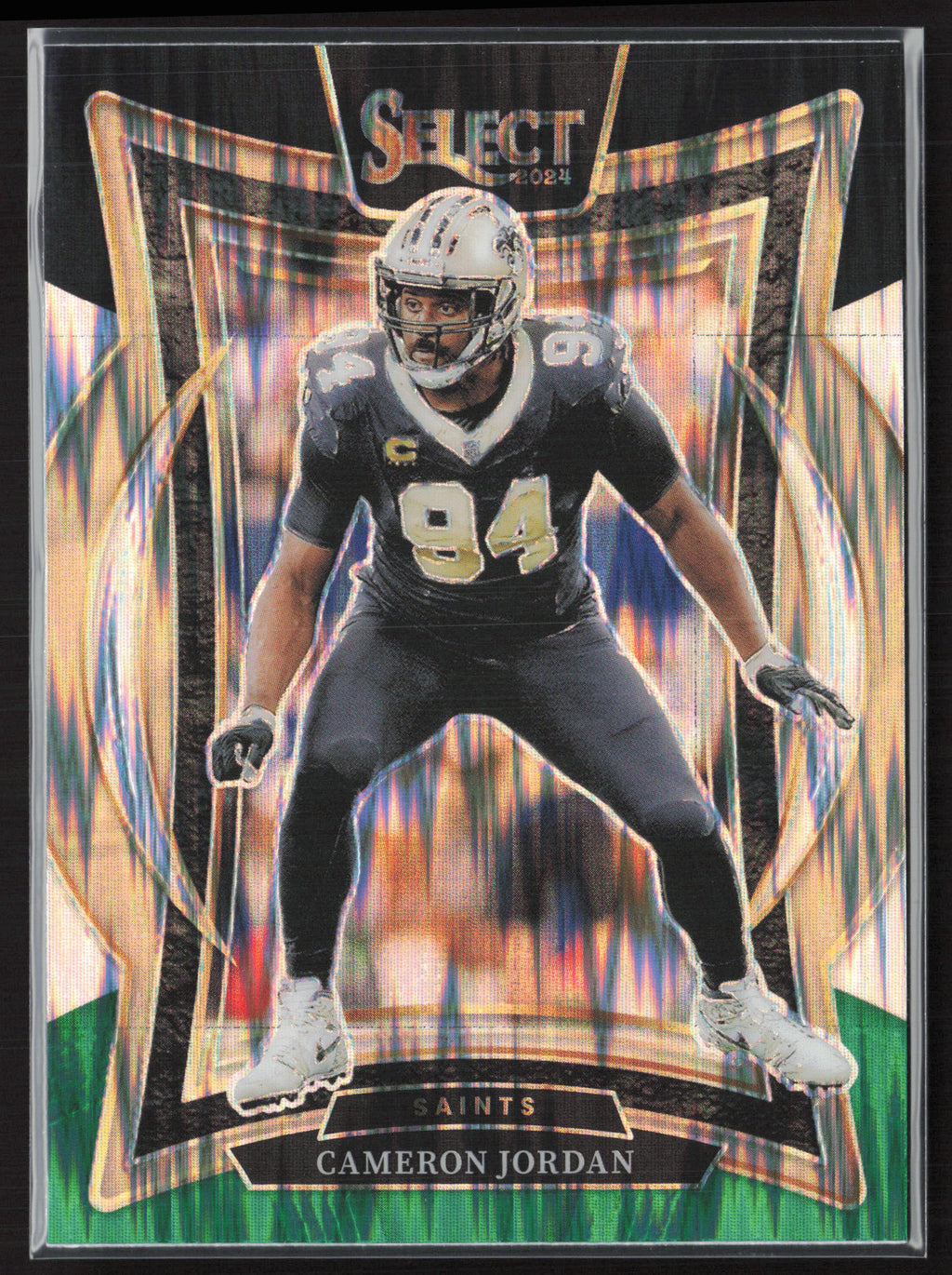 2024 Panini Select #16 Cameron Jordan Black & Green Prizm Shock