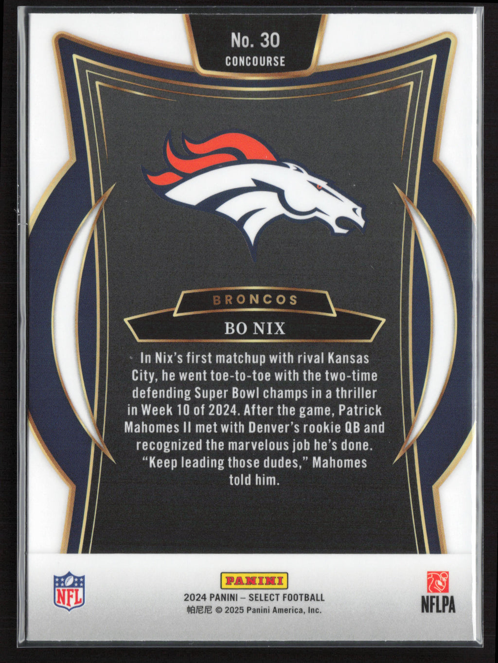 2024 Panini Select #30 Bo Nix