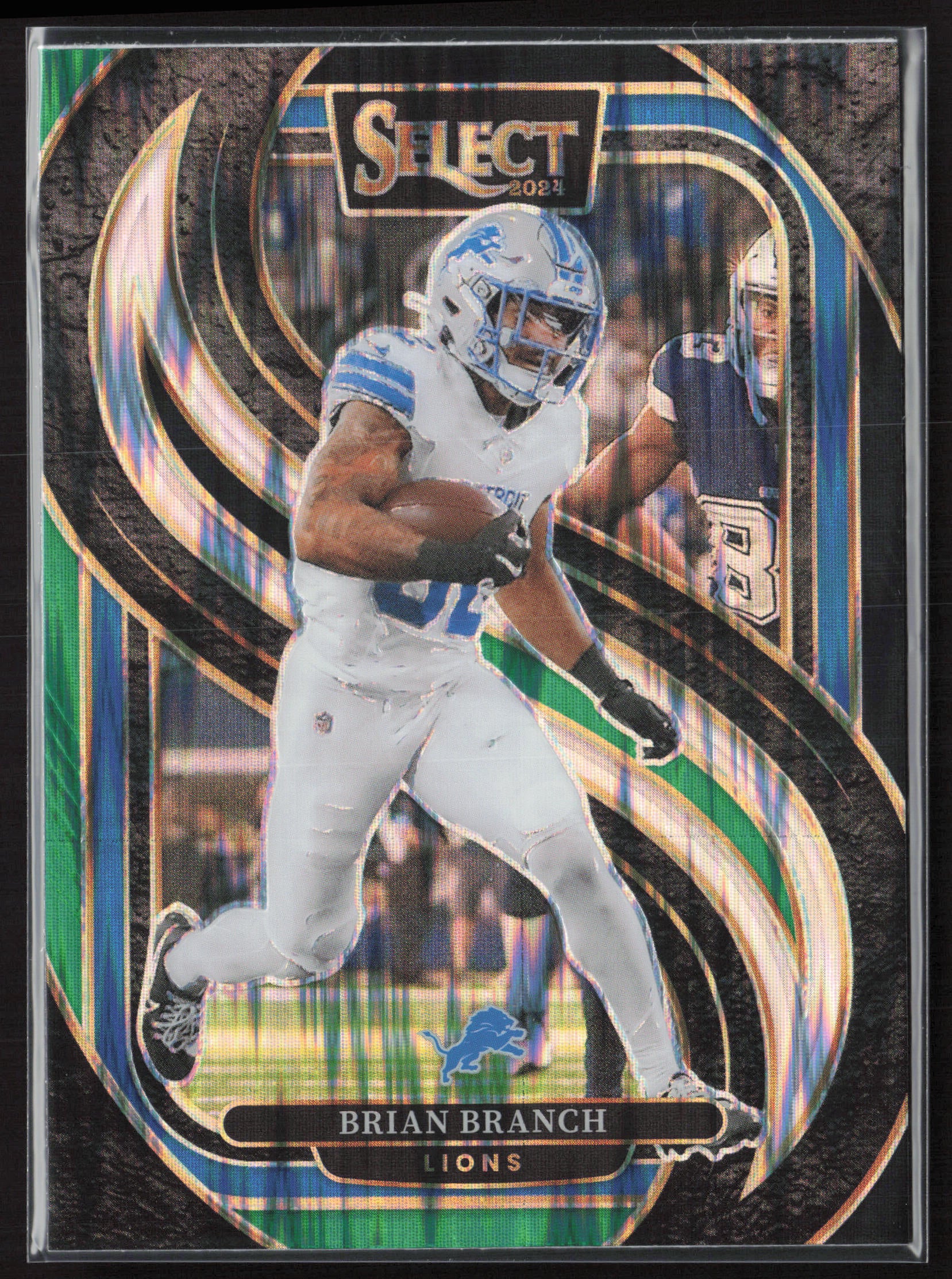 2024 Panini Select #129 Brian Branch Black & Green Prizm Shock