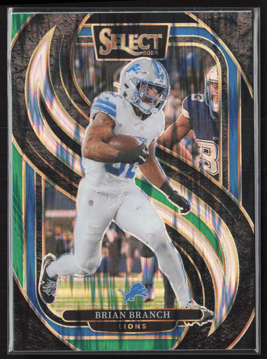 2024 Panini Select #129 Brian Branch Black & Green Prizm Shock