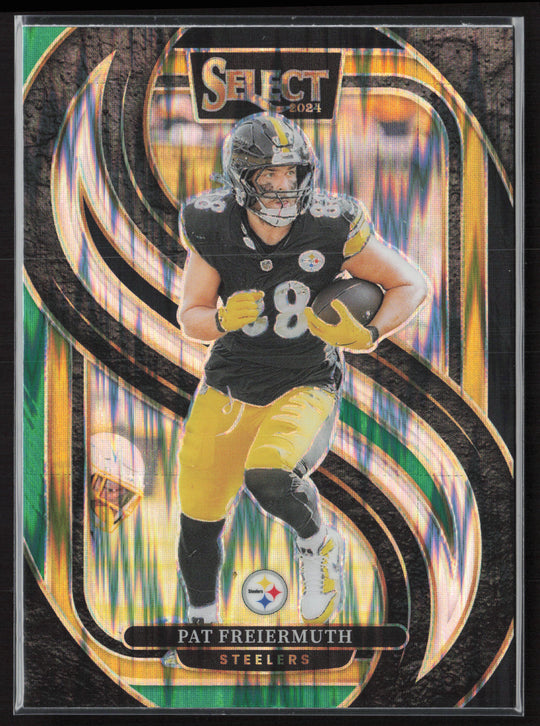 2024 Panini Select #186 Pat Freiermuth Black & Green Prizm Shock
