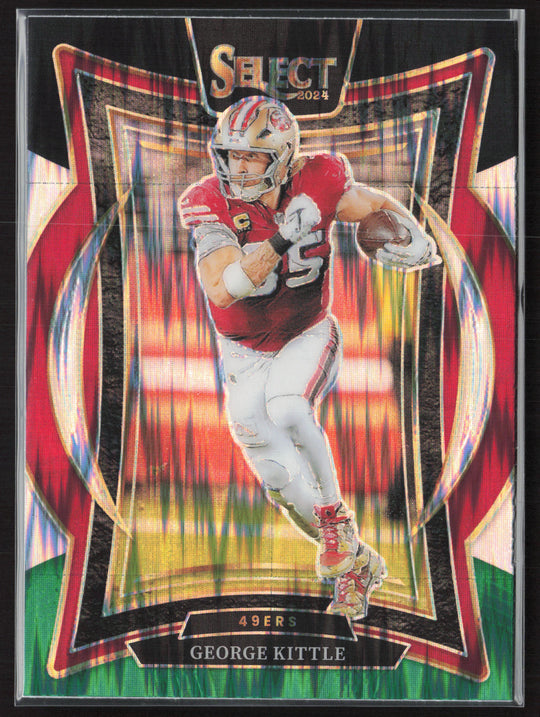 2024 Panini Select #58 George Kittle Black & Green Prizm Shock