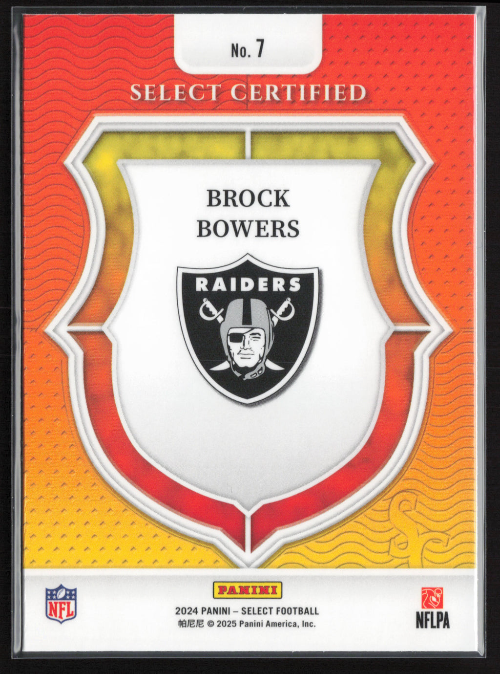 2024 Panini Select #7 Brock Bowers Select Certified Rookies