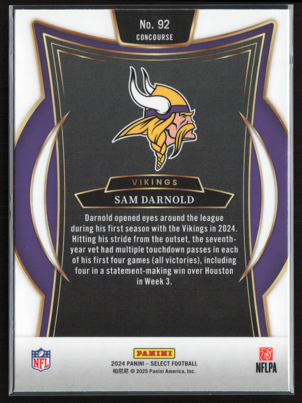 2024 Panini Select #92 Sam Darnold